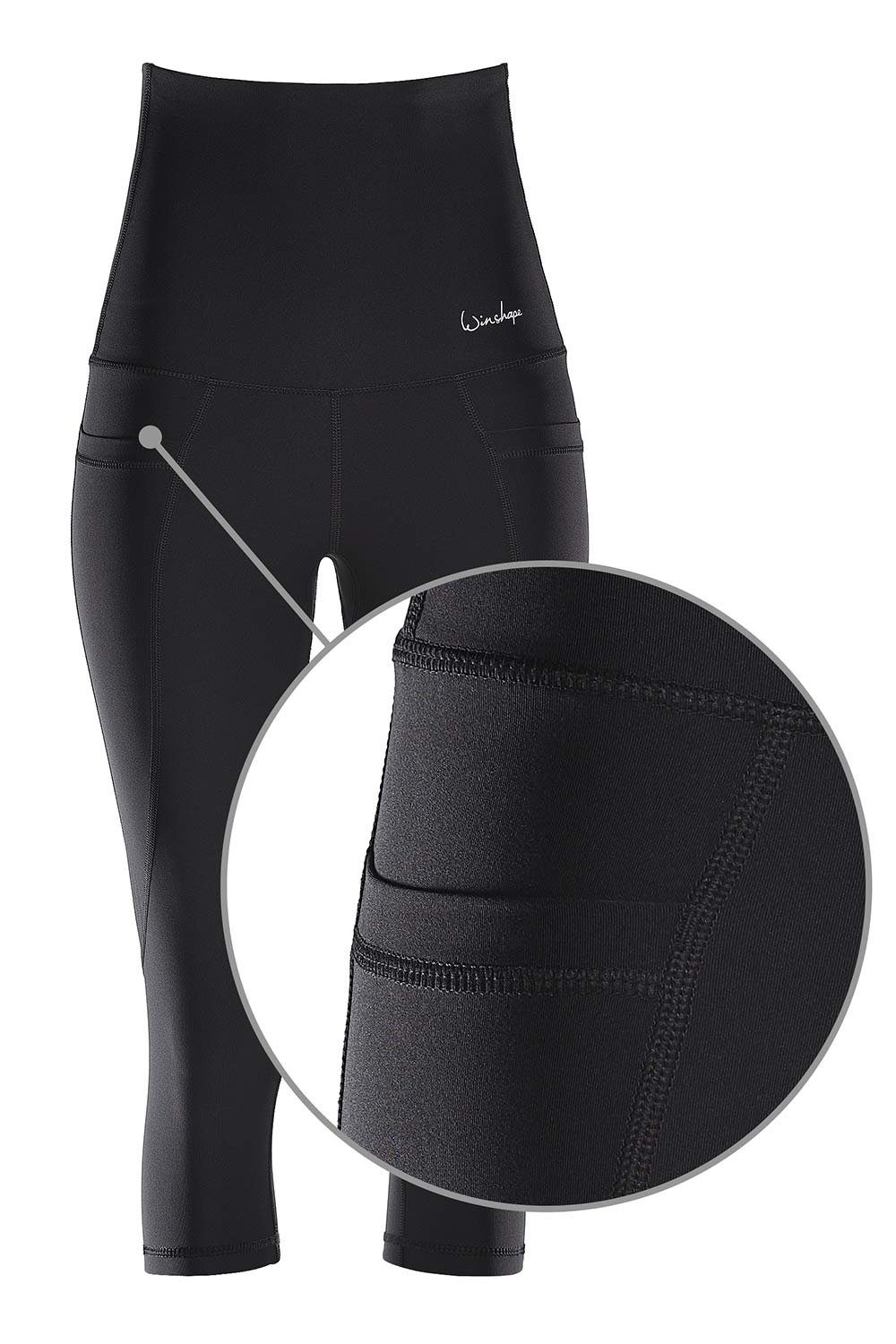 Winshape Leggings ¾-Tights Waist praktischen Power High Shape Taschen mit Functional HWL214