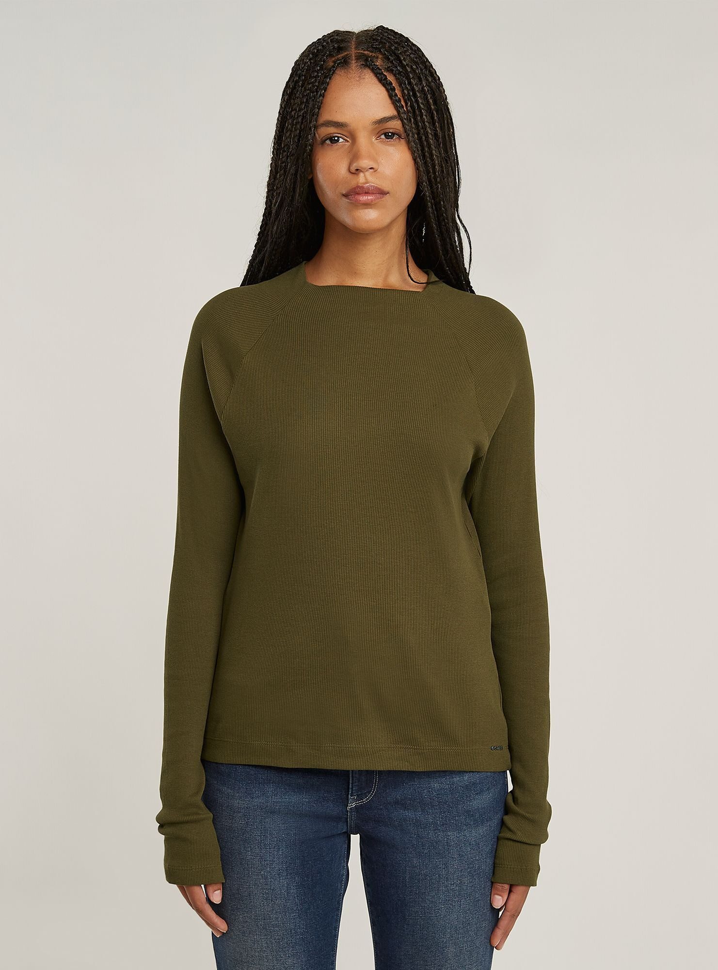 T-Shirt Slim Rib Mock Top