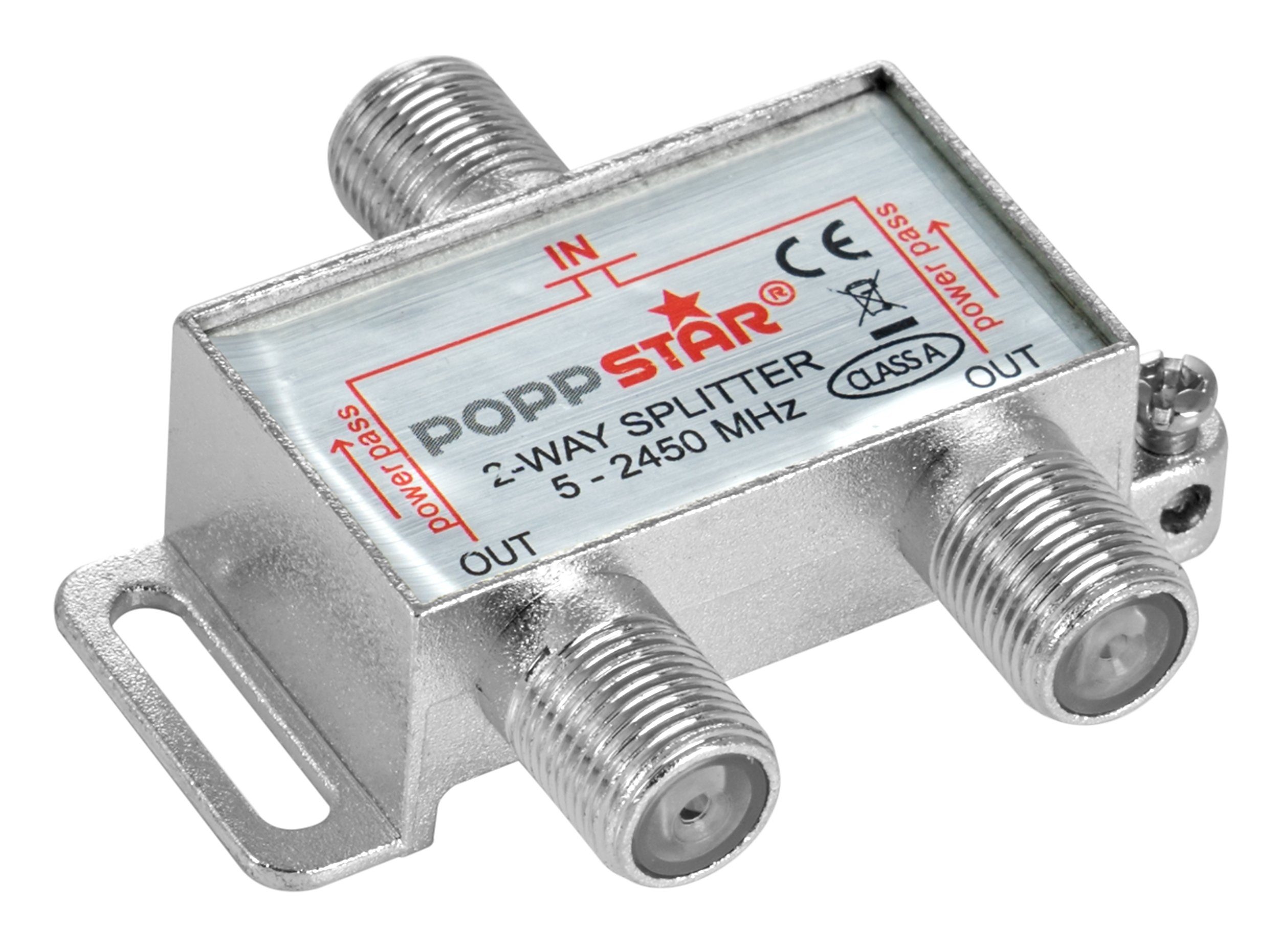 Splitter Antenne TV (Umschalter analog/digital Poppstar LNB) Sat-Verteiler Kabel Fernseher für 2-fach Radio Satellit SAT-Antenne