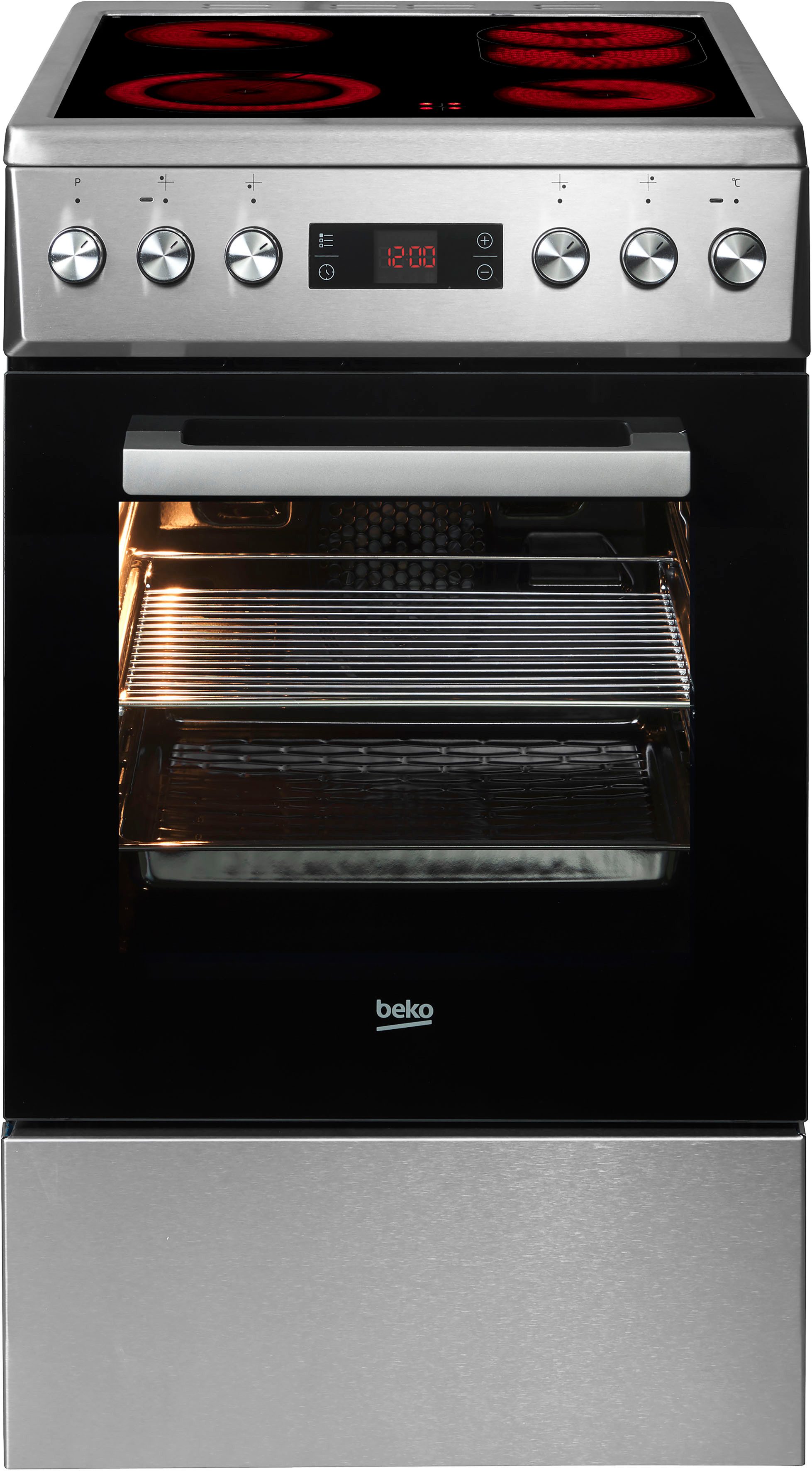 BEKO Elektro-Herd-Set FSM57320DXT, Steam Clean, SteamShine® – Die Dampfreinigung des Backofens