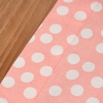 SCHÖNER LEBEN. Tischläufer Linen & More Tischläufer Punkte rosa weiß 50x140cm, Kuvertsaum