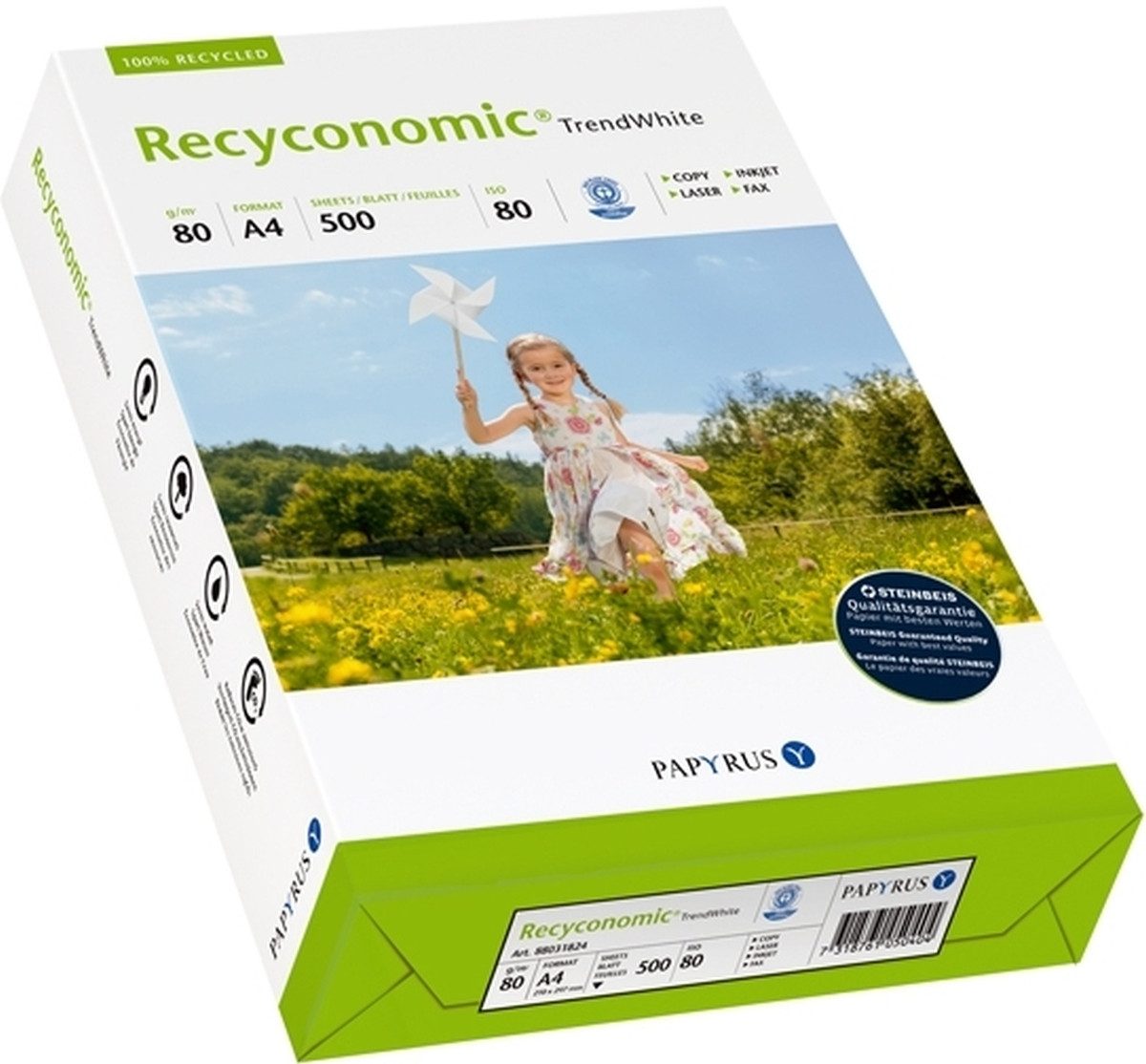PAPYRUS Копировальная бумага Копировальная бумага Recyconomic Trend White A4 80g weiß RC VE=500 Blatt