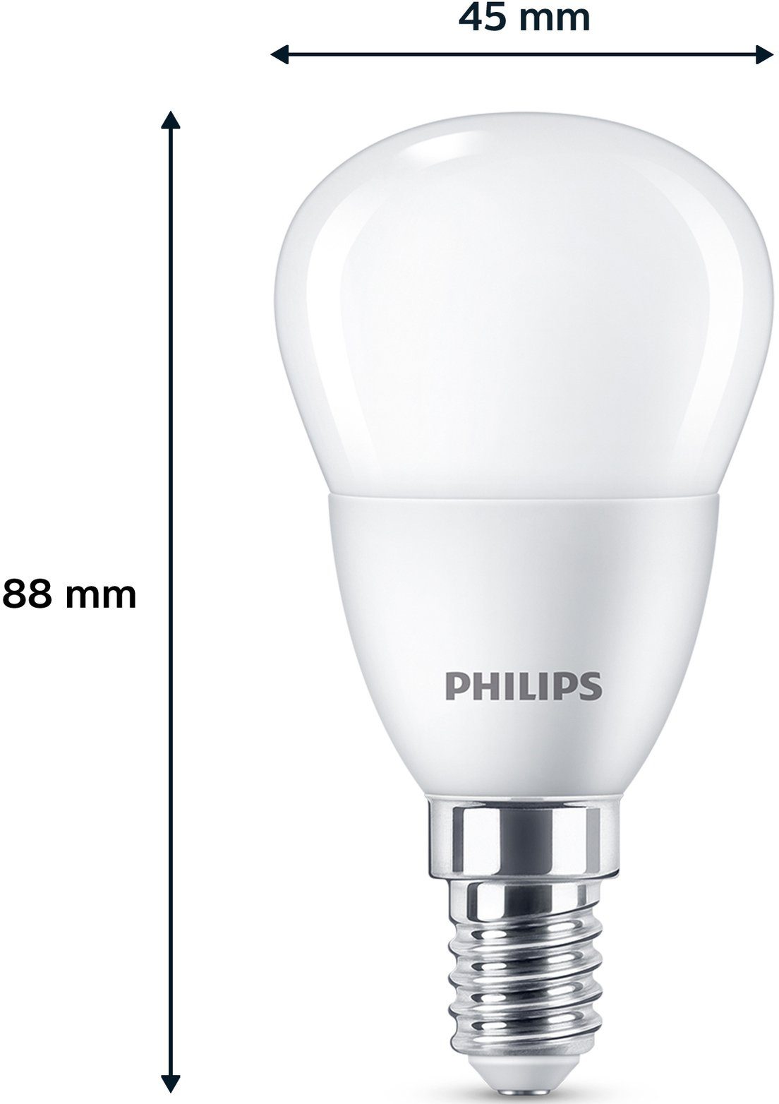 470lm Warmw E14 LED Warmweiß matt 6erP, Philips Lampe classic E14, Tropfe LED-Leuchtmittel 40W