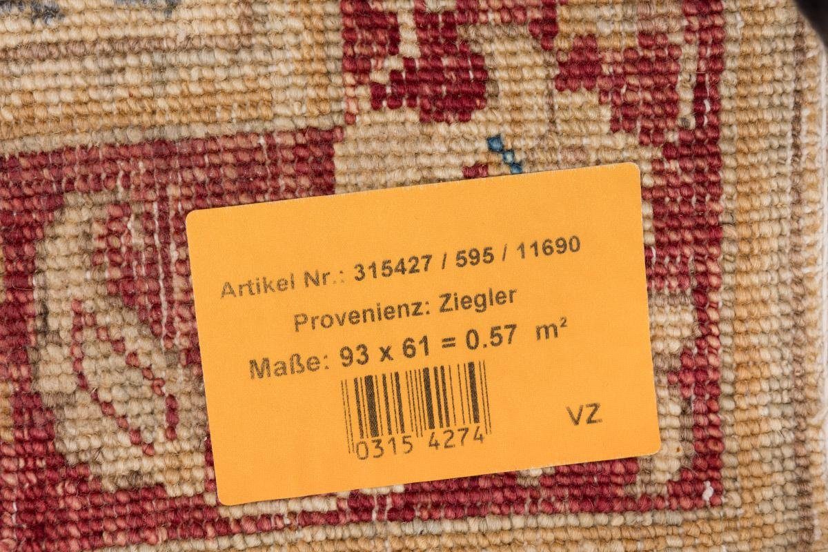 Orientteppich, Handgeknüpfter mm 6 Farahan Ziegler rechteckig, Orientteppich Höhe: 62x94 Trading, Nain