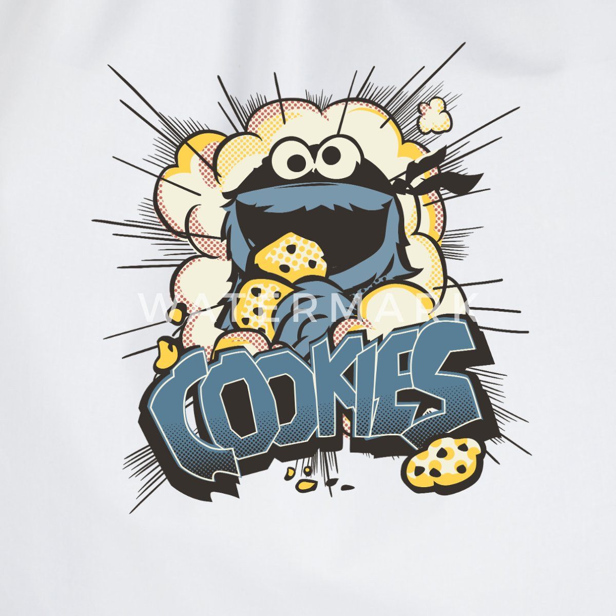 Spreadshirt Turnbeutel Sesamstraße Design Mit Krümelmonster Und Cookies Turnbeutel (1-tlg)