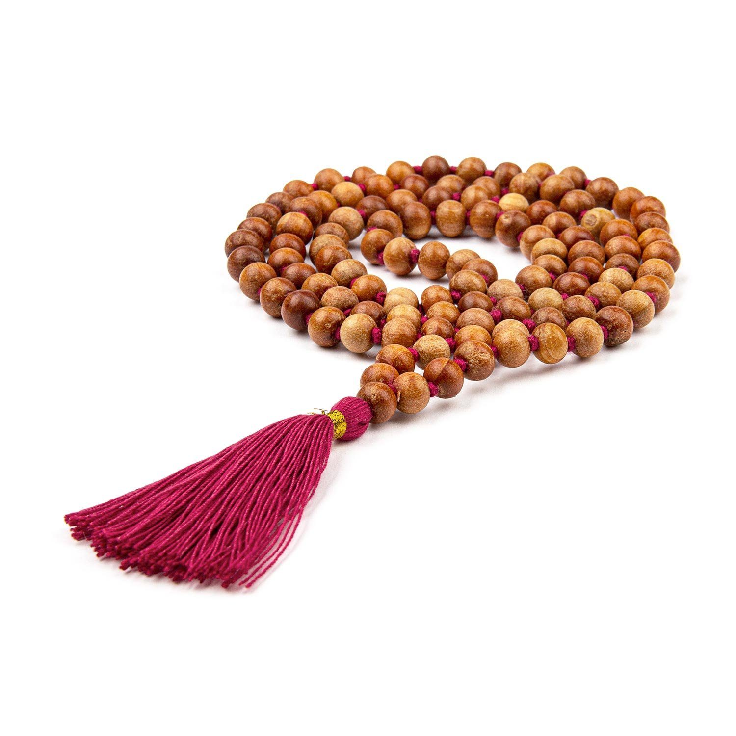bodhi Perlenkette Mala Yoga Kette mit Sandelholz-Duft, farbige Quaste, 108 günstig online kaufen