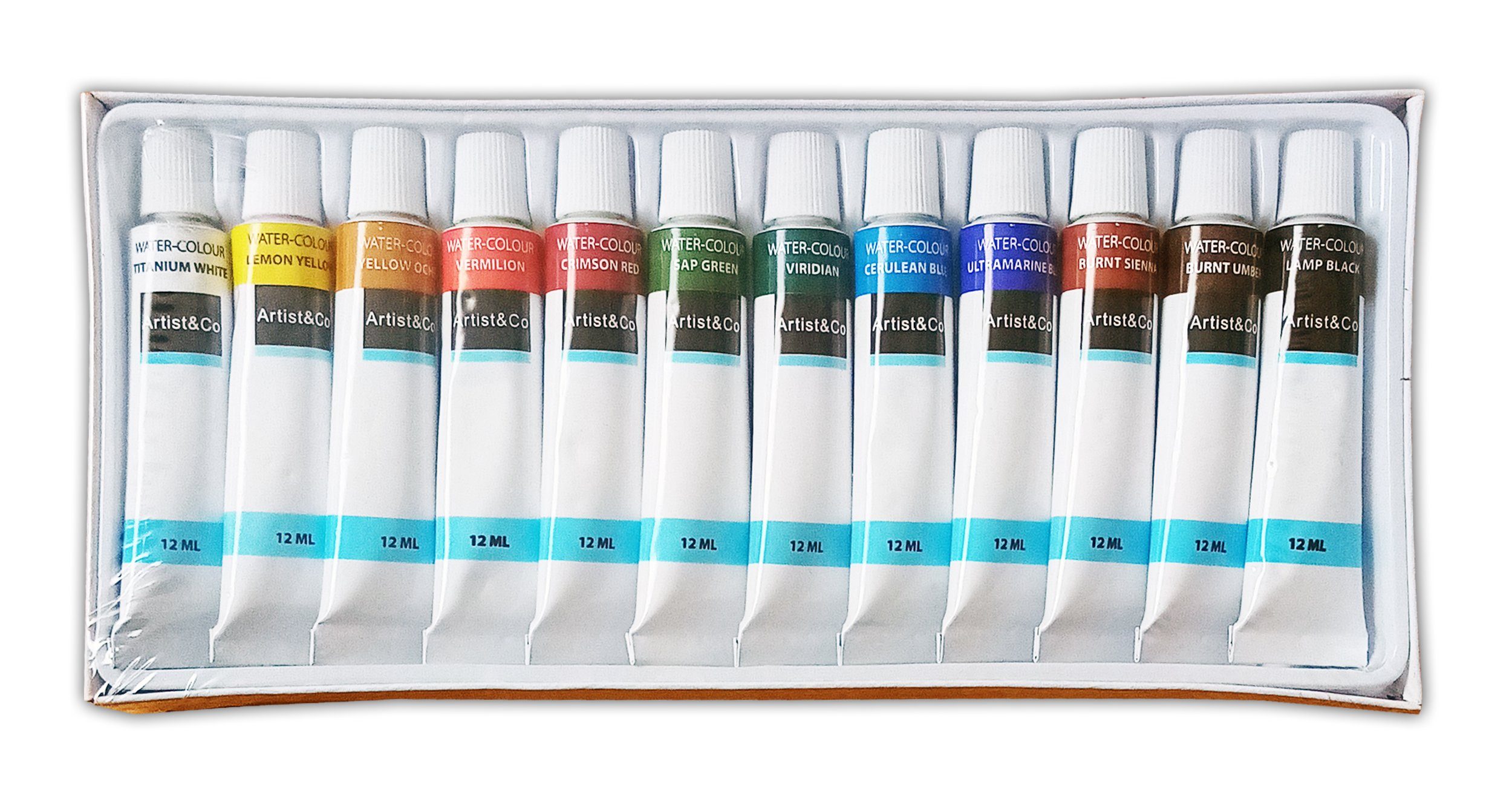 Aquarellfarbe 12 Tuben WASSERFARBEN 12ml Aquarell 144ml Aquarellfarben 73, Malen Malset Farbkasten Deckfarbkasten Farben Set
