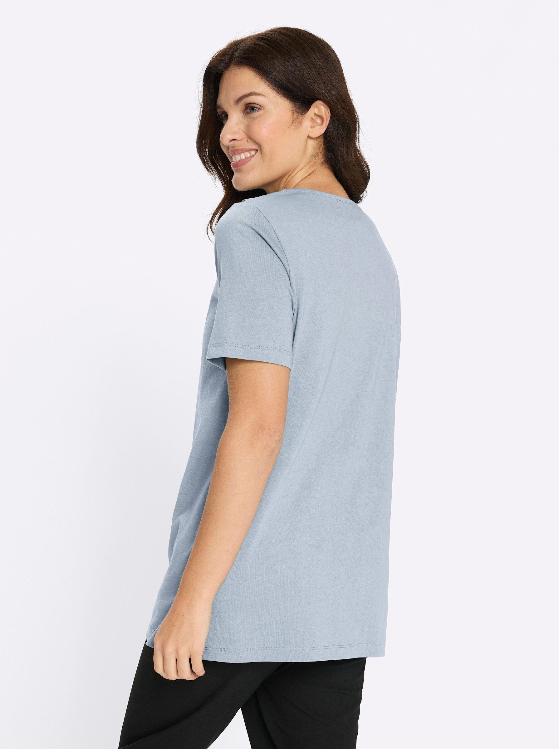 Sieh an! T-Shirt Longshirt Kurzarm günstig online kaufen