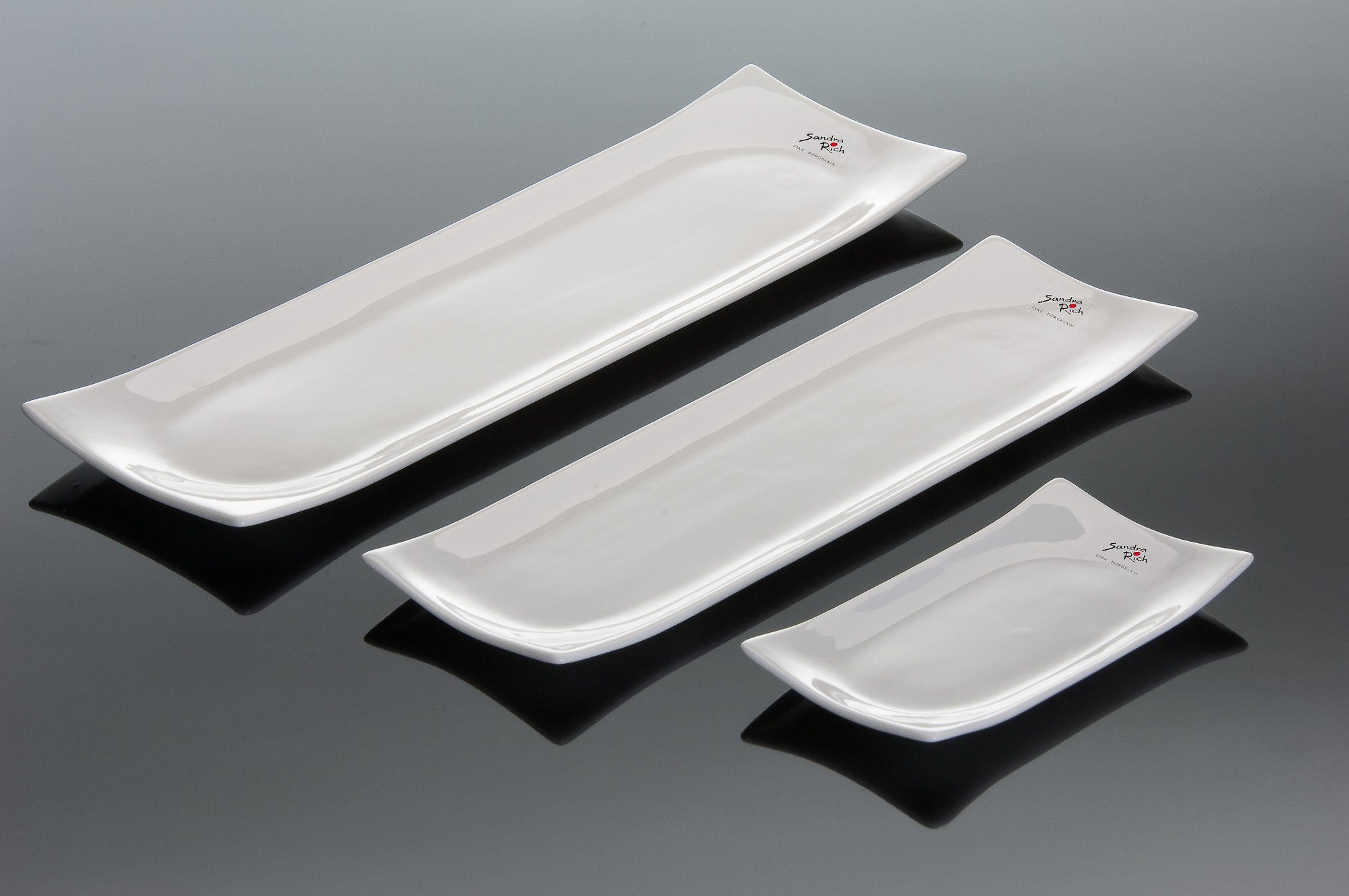 Sandra Rich Kerzentablett Porzellanschale Flat eckig von Sandra Rich