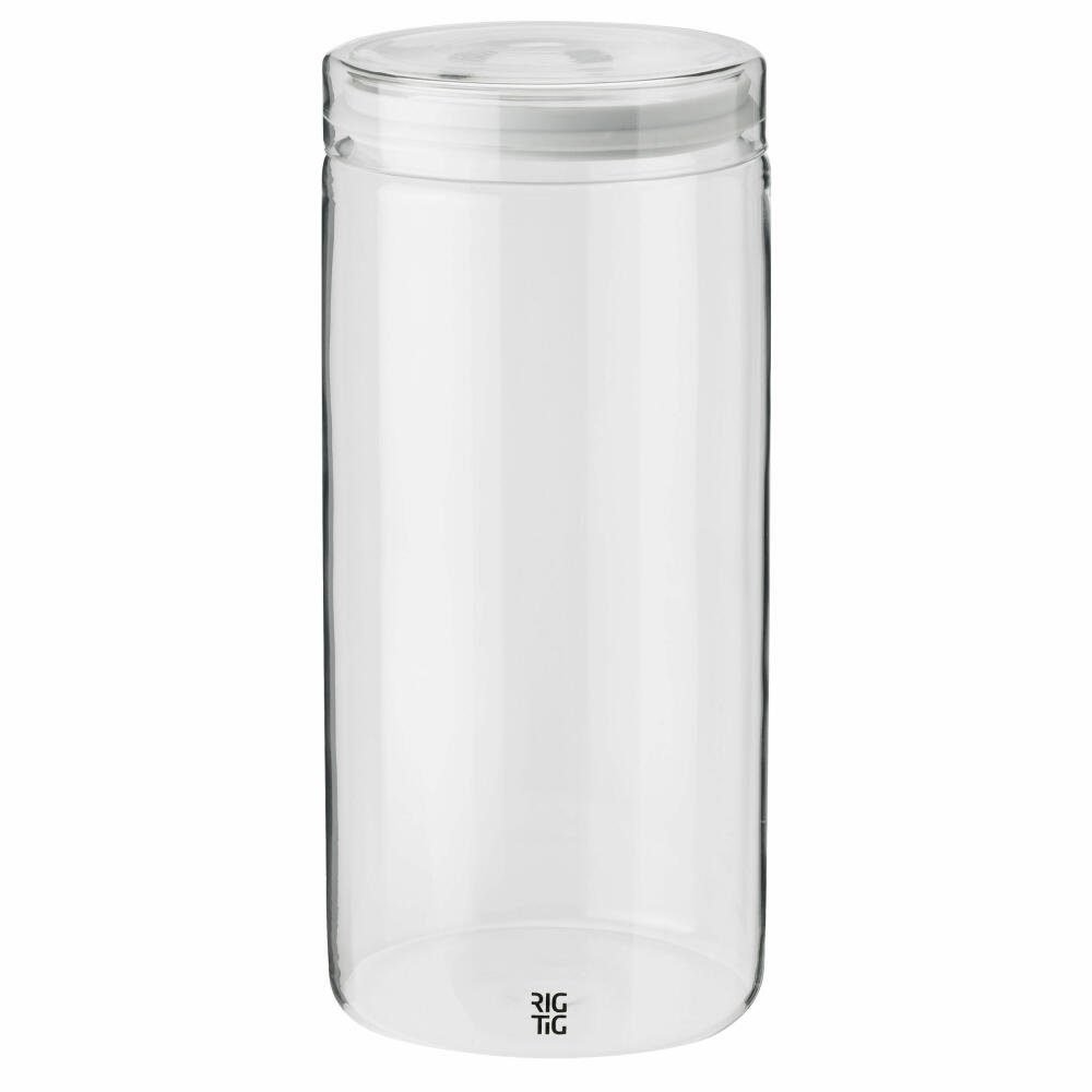 RIG-TIG Vorratsglas Store-It Light Grey, 1.5 L, Borosilikatglas, Silikon