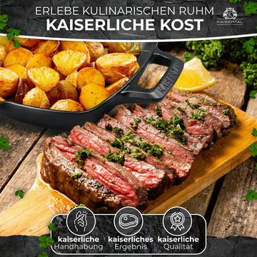 Kaisertal Steakpfanne Grillpfanne inkl. Bürste - 27cm Grillpfanne Induktionsgeeignet