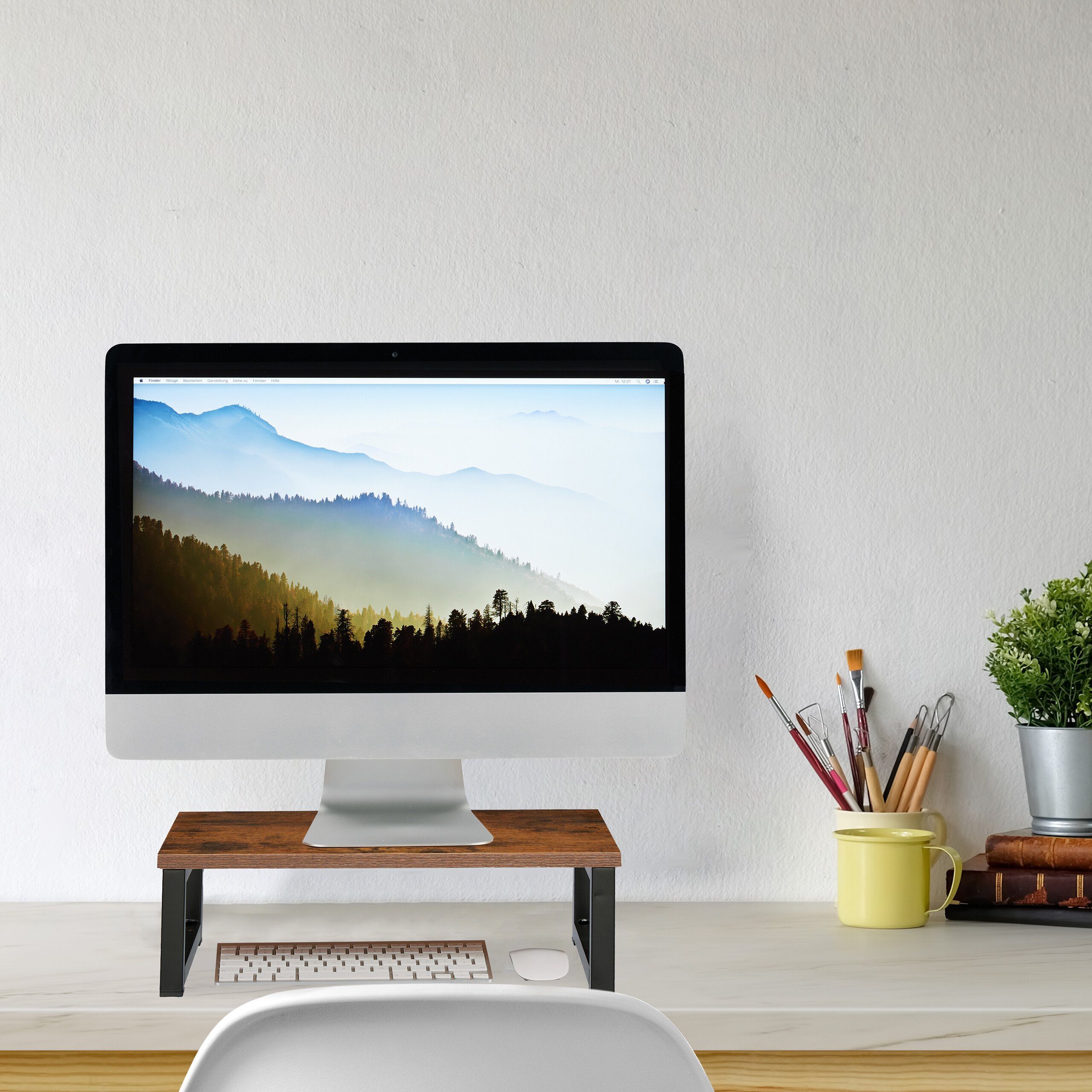 relaxdays Monitorständer im Industrial Desig, (L)