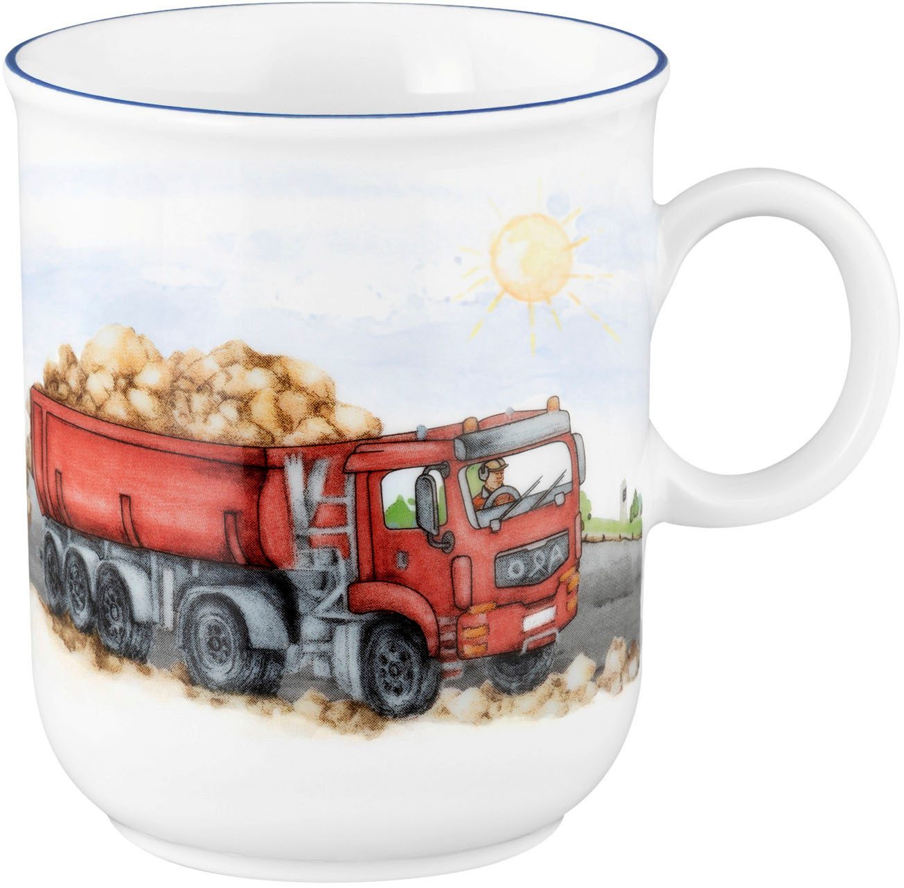 Seltmann Weiden Becher Compact, Auf der Baustelle, 1-tlg., Porzellan, Becher mit Henkel 0,25 l