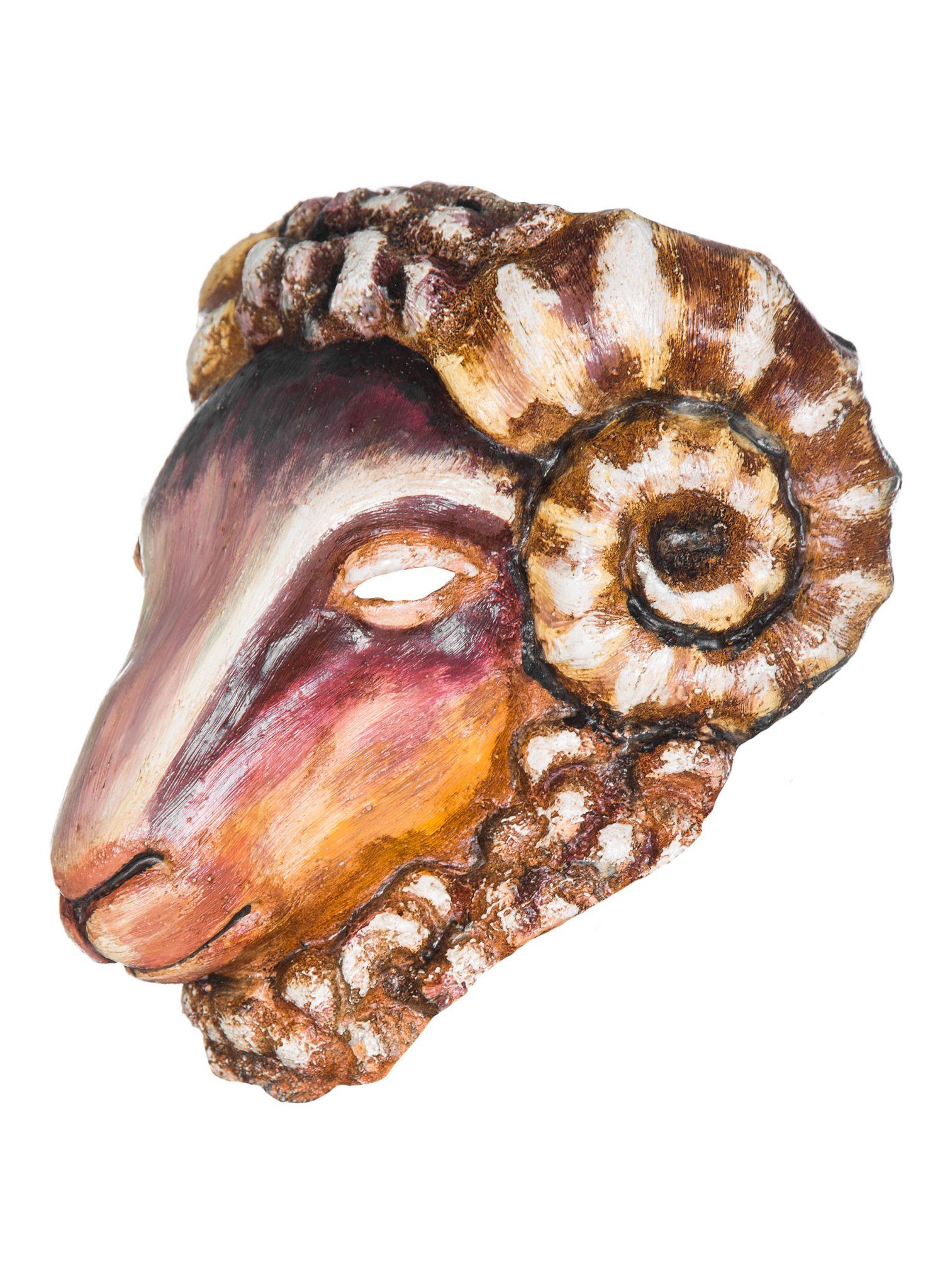 Maskworld Verkleidungsmaske Widder, Handbemaltes Kunstwerk aus Venedig