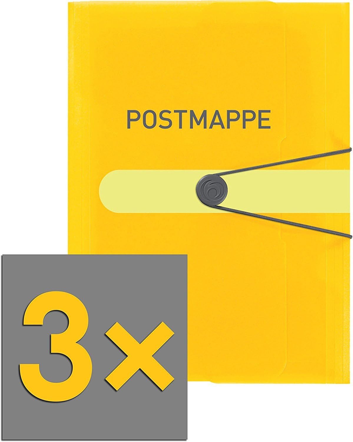 Herlitz Organisationsmappe herlitz Postmappe DIN A4 gelb (Packung, 3-St., 3er Pack), ausreichend Platz für deine Бумагаe