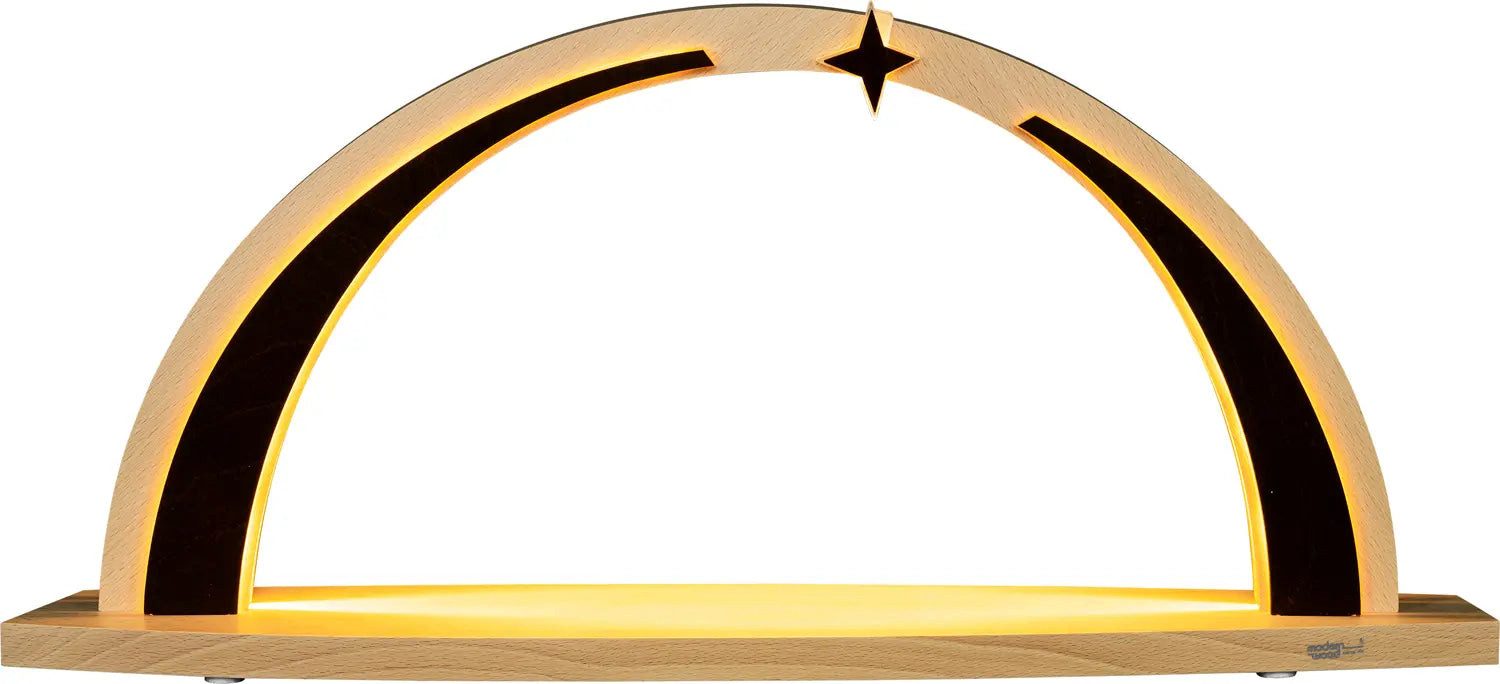Tietze Erzgebirgsdesign LED Schwibbogen modern wood Bogen unbestückt natur, 56,5x25x9,5 cm (BxHxT)