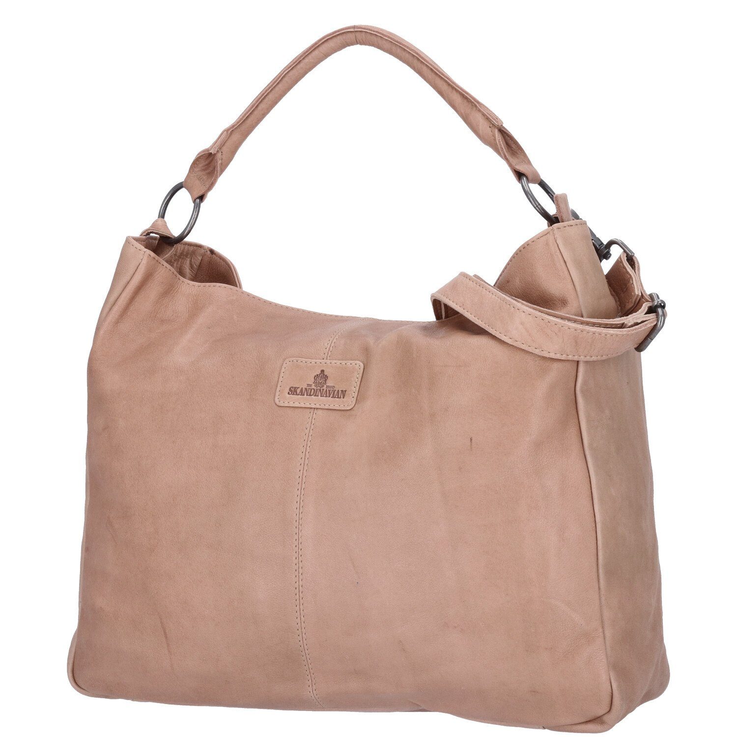 The Skandinavian Brand Umhängetasche The Skandinavian Brand Damen Leder Tasche, Hobo Taupe (1-tlg)