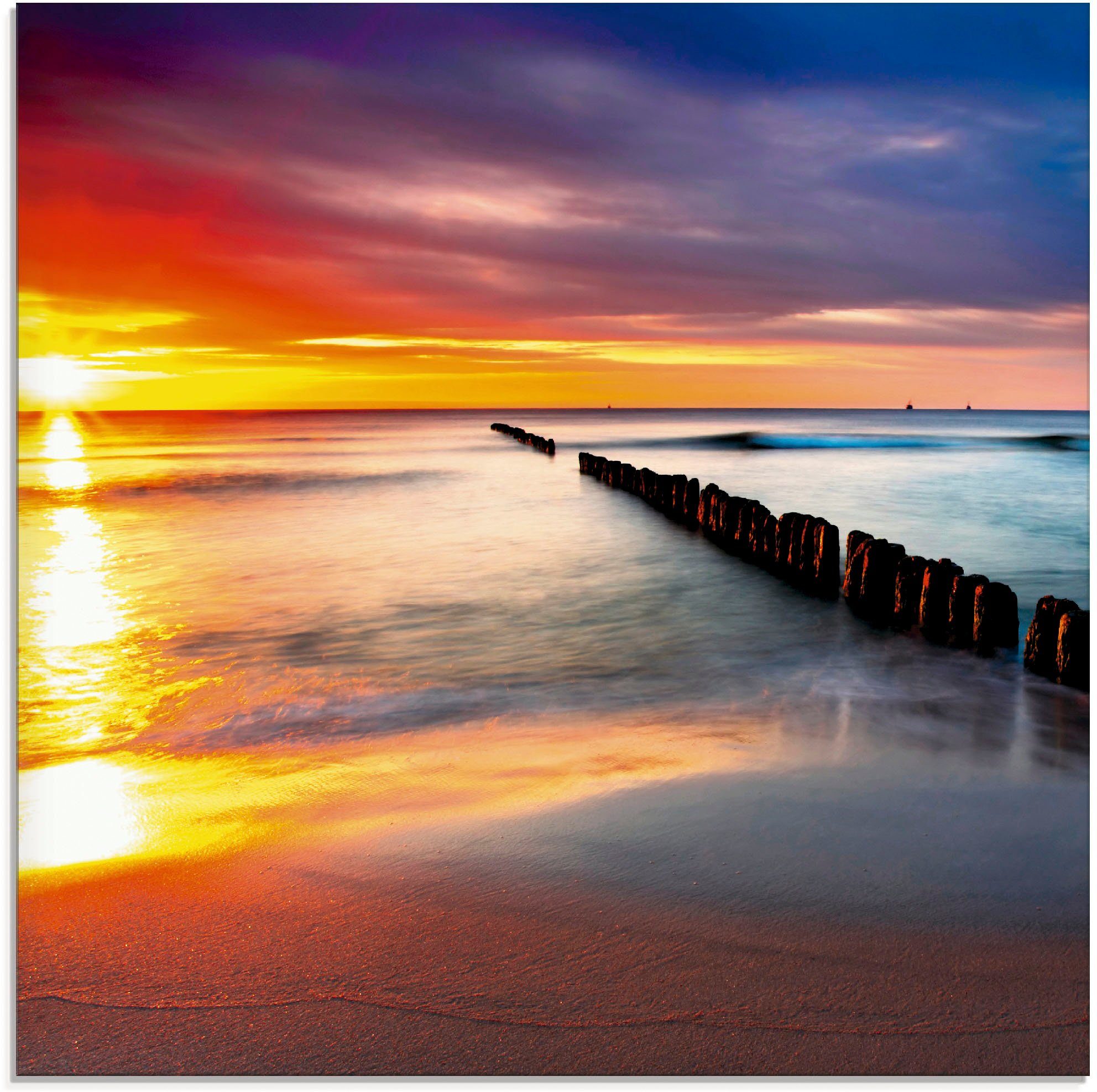 Artland Glasbild Ostsee Mit Schonem Sonnenaufgang Strand 1
