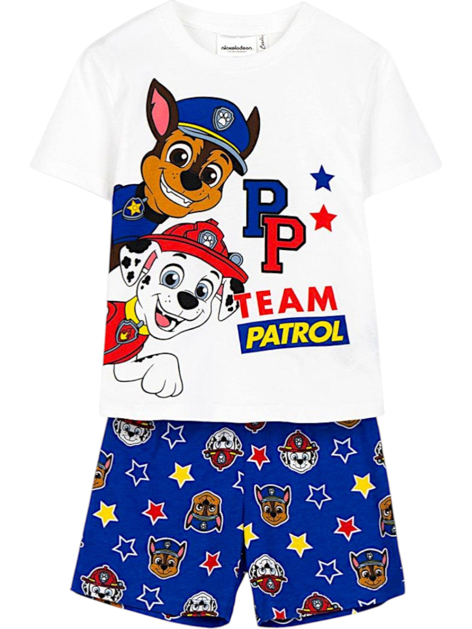 Cerdá Schlafanzug Team Patrol - Chase & Marshall (2 tlg) Jungen Pyjama Set kurz - Kinder Shorty Gr. 92-116 cm