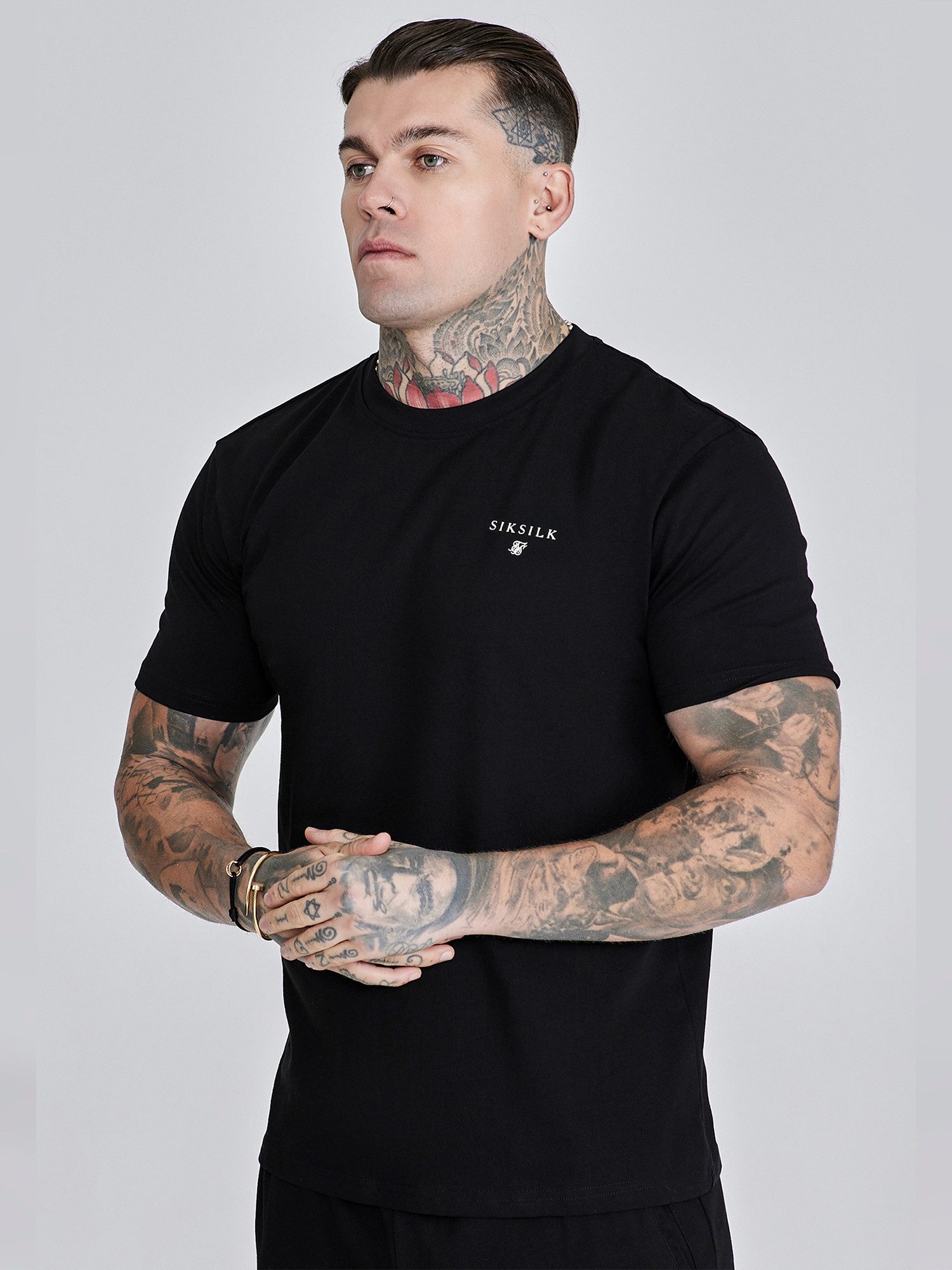 Siksilk T-Shirt & Shorts SikSilk Herren Schwarzes T-Shirt und Shorts Set günstig online kaufen
