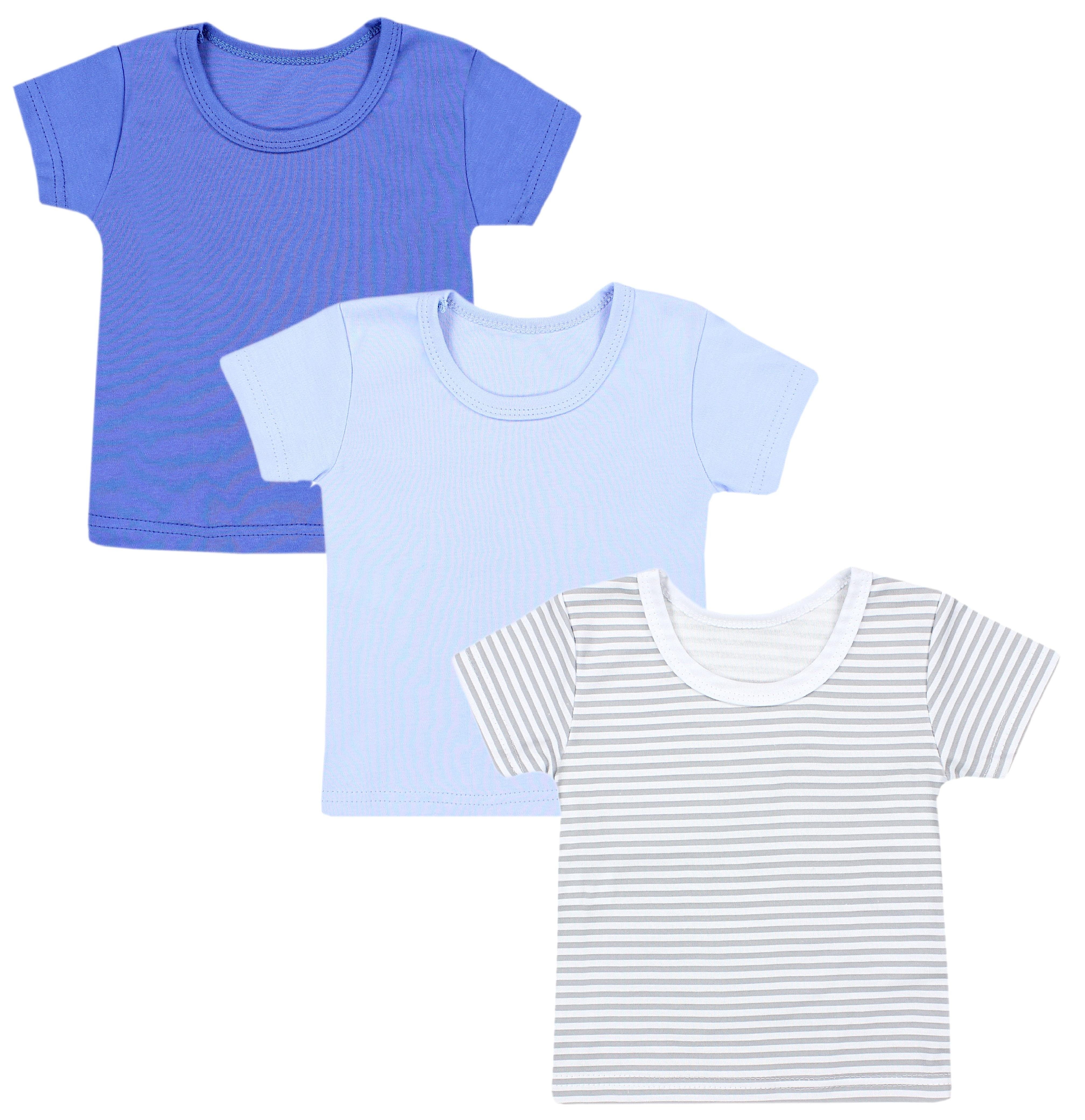 TupTam T-Shirt TupTam Baby Jungen Sommer T-Shirt Kinder Kurzarm Shirt 3er Pack (3-tlg) 3er Pack Streifen Grau/Hellblau/Blau