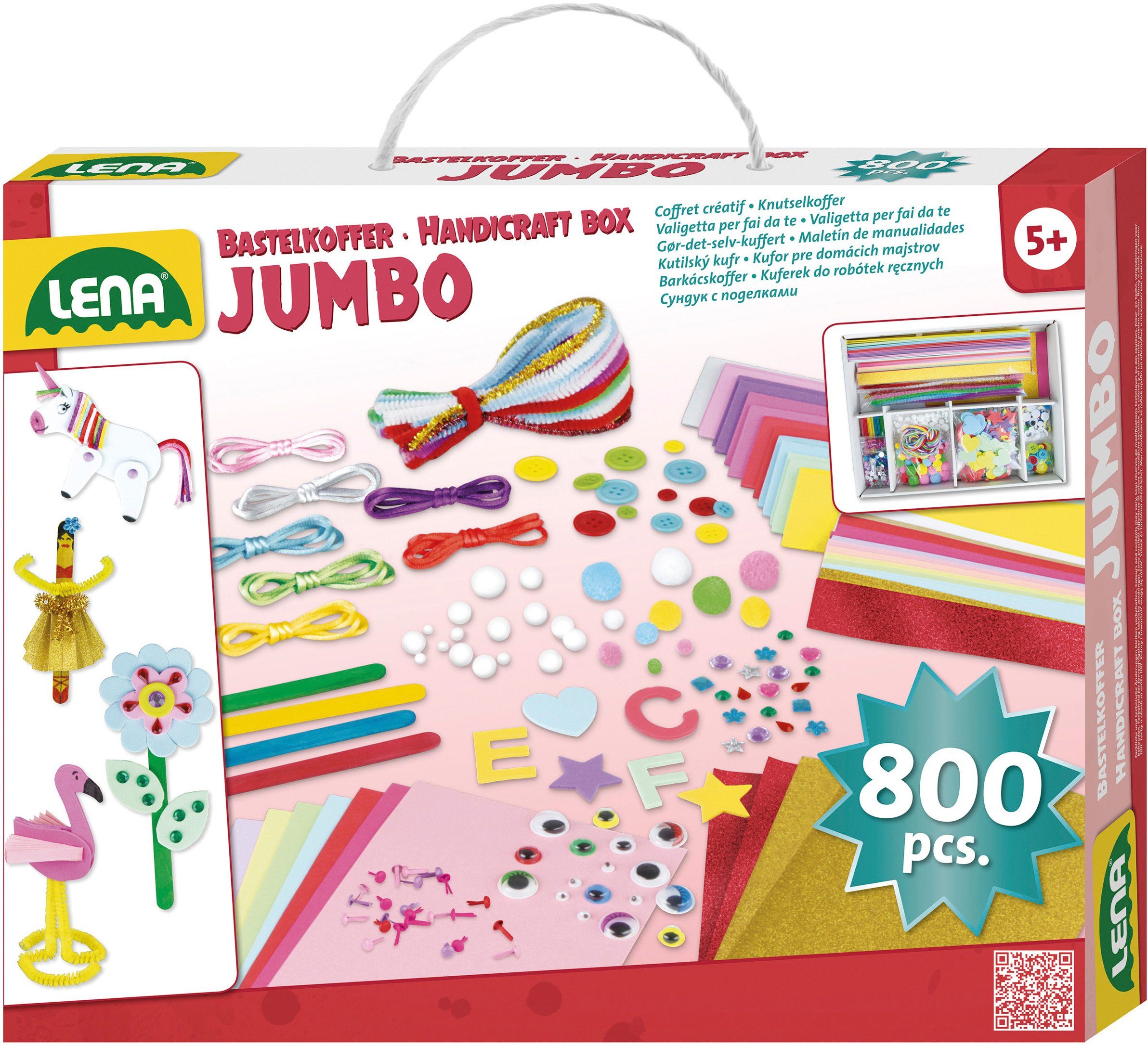 pink Kreativset Lena® Bastelkoffer Jumbo,