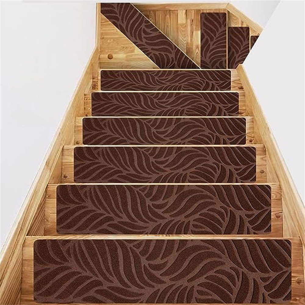 Abaodam Antirutschmatte Für Treppen rutschfeste Treppenstufen  Treppenteppiche Zur Lärmreduzierung Teppichstufen Für Treppen  Treppenteppich Mit