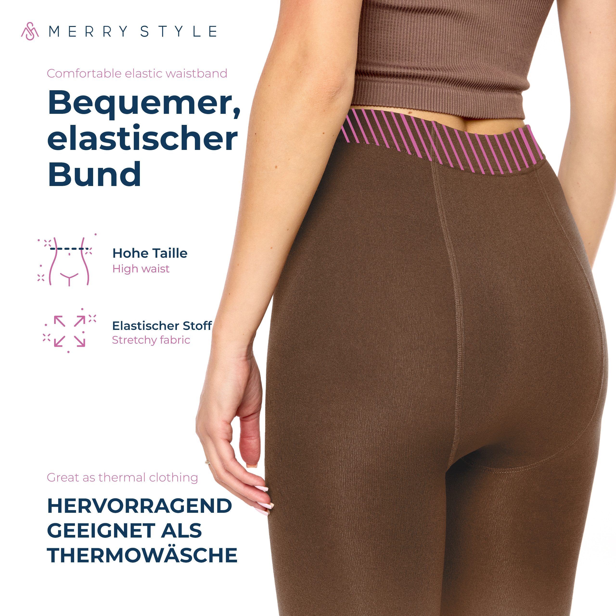 Merry Style Strumpfhose Thermo Strumpfhose Damen Winter Wärme Tights Gefütterte MS-ATX-442 (1 St) – Bild 4 von 5