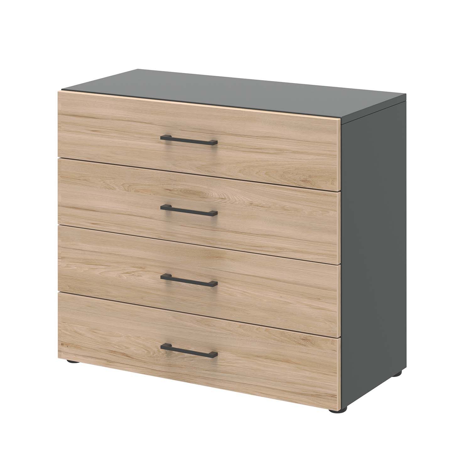 röhr Aktenschrank Aktenschrank II - 4 Schubkästen - Anthrazit/Hickory