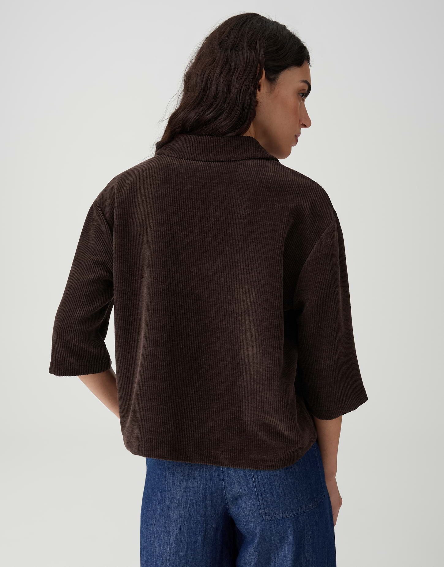OPUS Sweatshirt Polo aus Cord Regular Fit Vielseitig kombinierbar für casual Looks