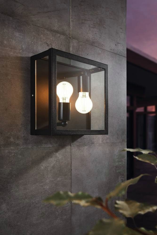 EGLO Außen-Deckenleuchte ALAMONTE 1, ohne Leuchtmittel, Wandlampe außen, L29 x H29 x B13 cm, rustikal, E27, IP44, max. 60W