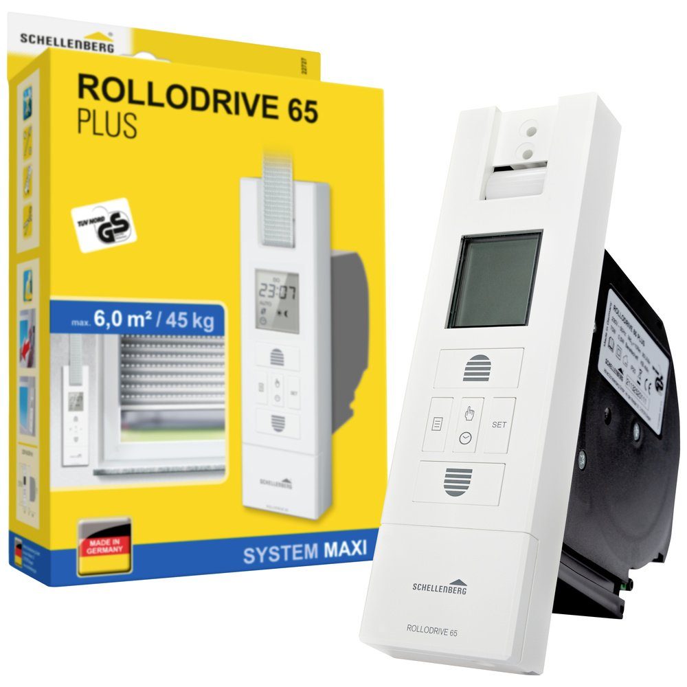 SCHELLENBERG Smart-Home-Gurtwickler Schellenberg 22727 RD65 PLUS Elektrischer Gurtwickler 23 mm Zugkraft (