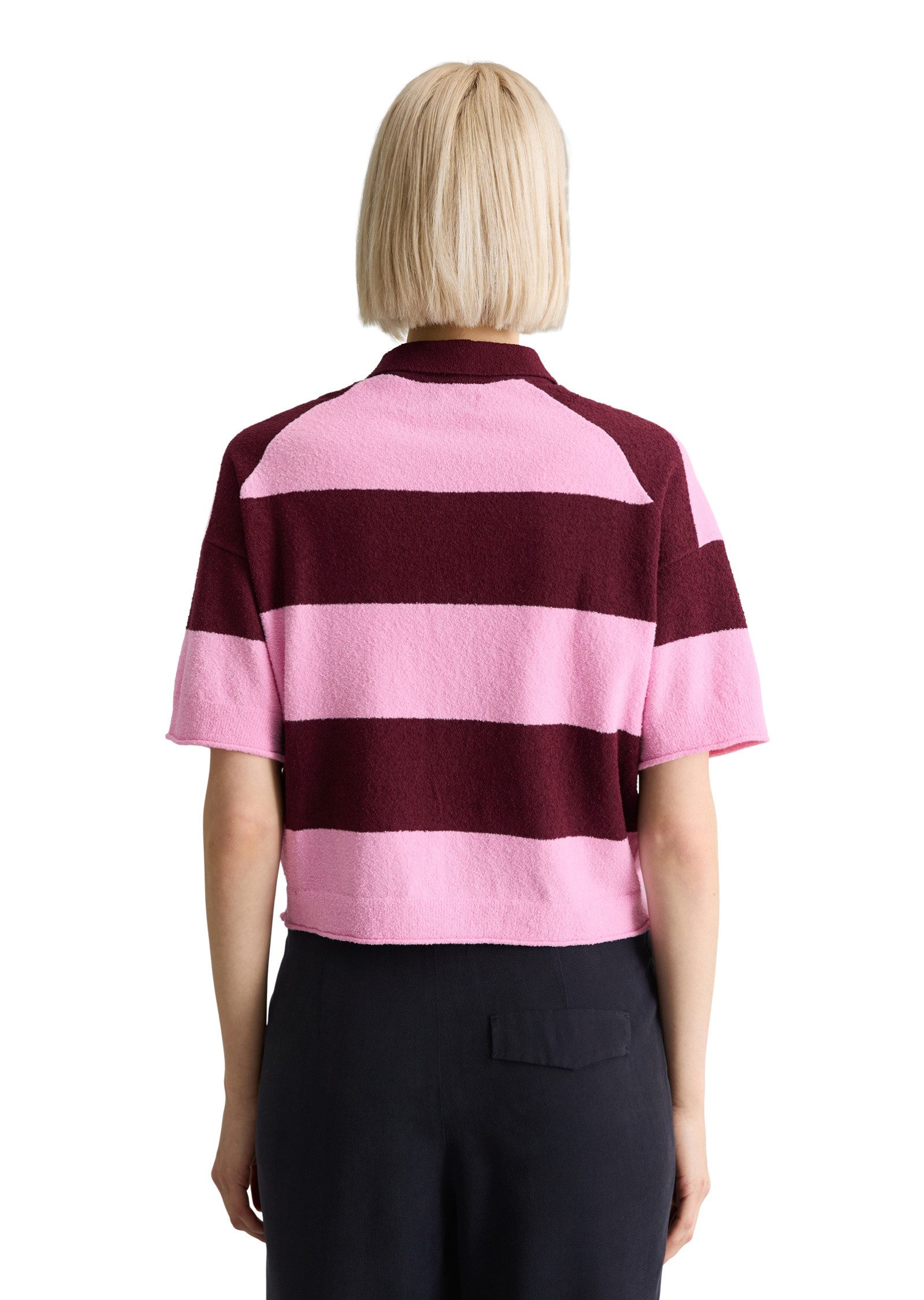 Marc O'Polo DENIM Poloshirt aus Crinkled Organic Cotton-Mix