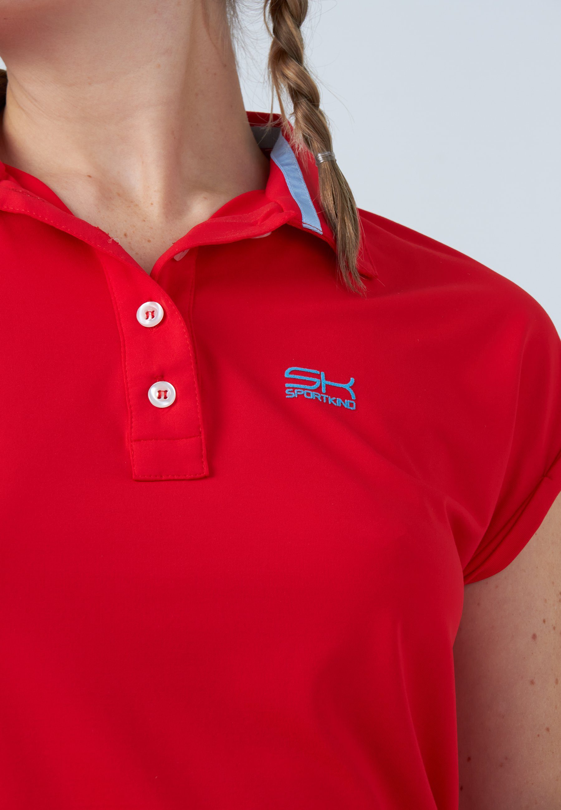 SPORTKIND Polo Damen Mädchen rot Golf & Shirt Loose-Fit Funktionsshirt