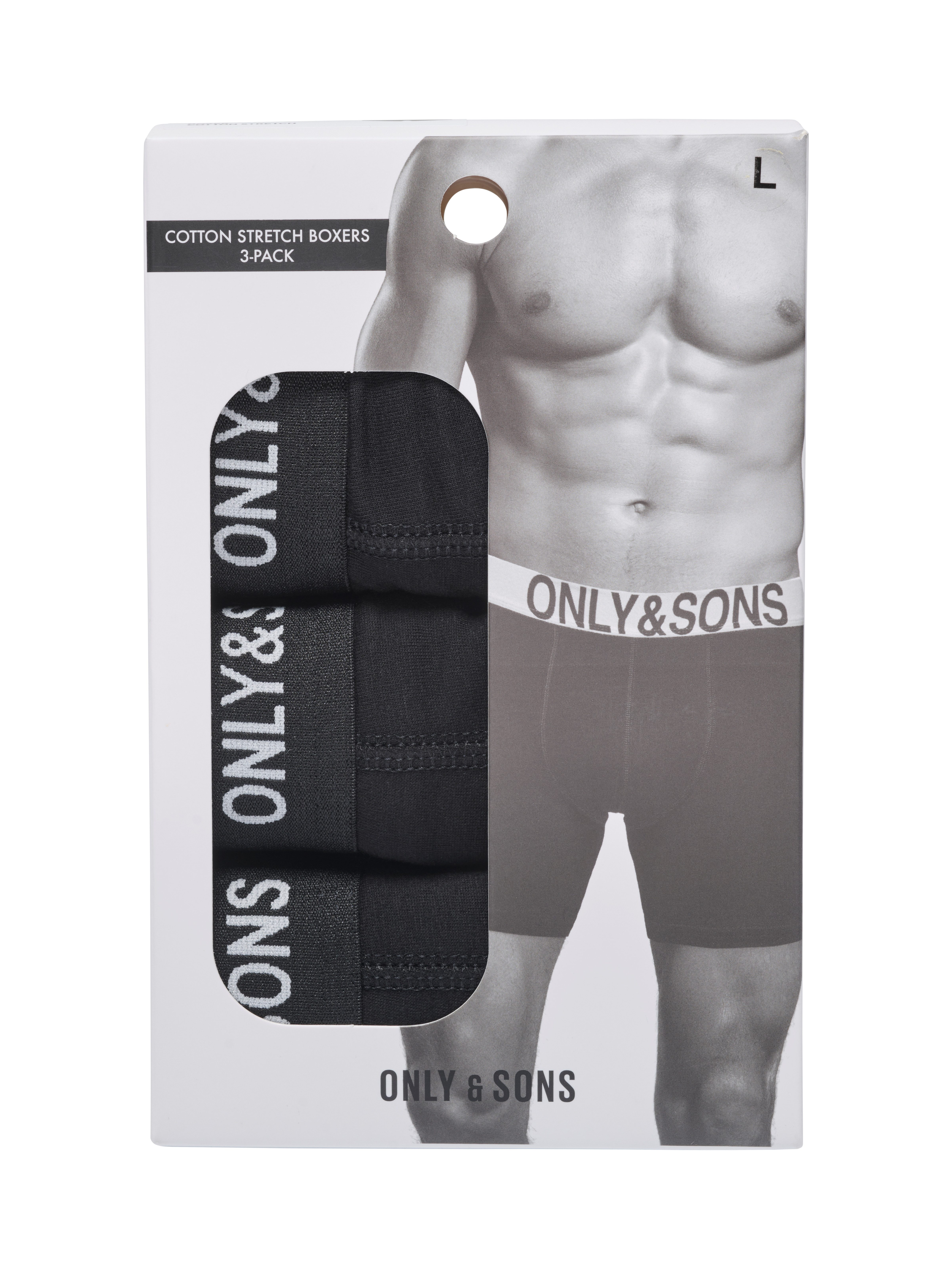 ONLY & SONS Trunk ONSBASIC SOLID BOXER 3PACK NOOS (Packung, 3-St) Baumwollmischung, eng anliegend