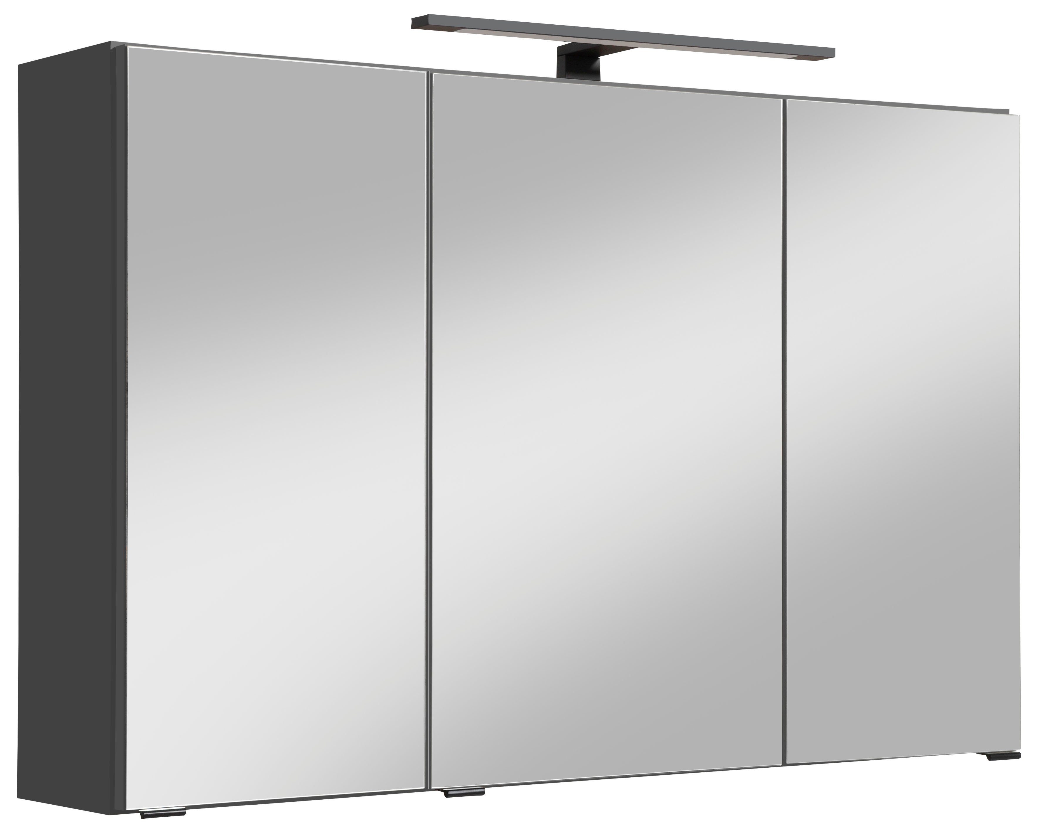 welltime Spiegelschrank Trento, verschiedene Ausführungen und Farben Breite 100 cm, mit 3D-Effekt, Spiegeltüren, Inklusive LED-Beleuchtung