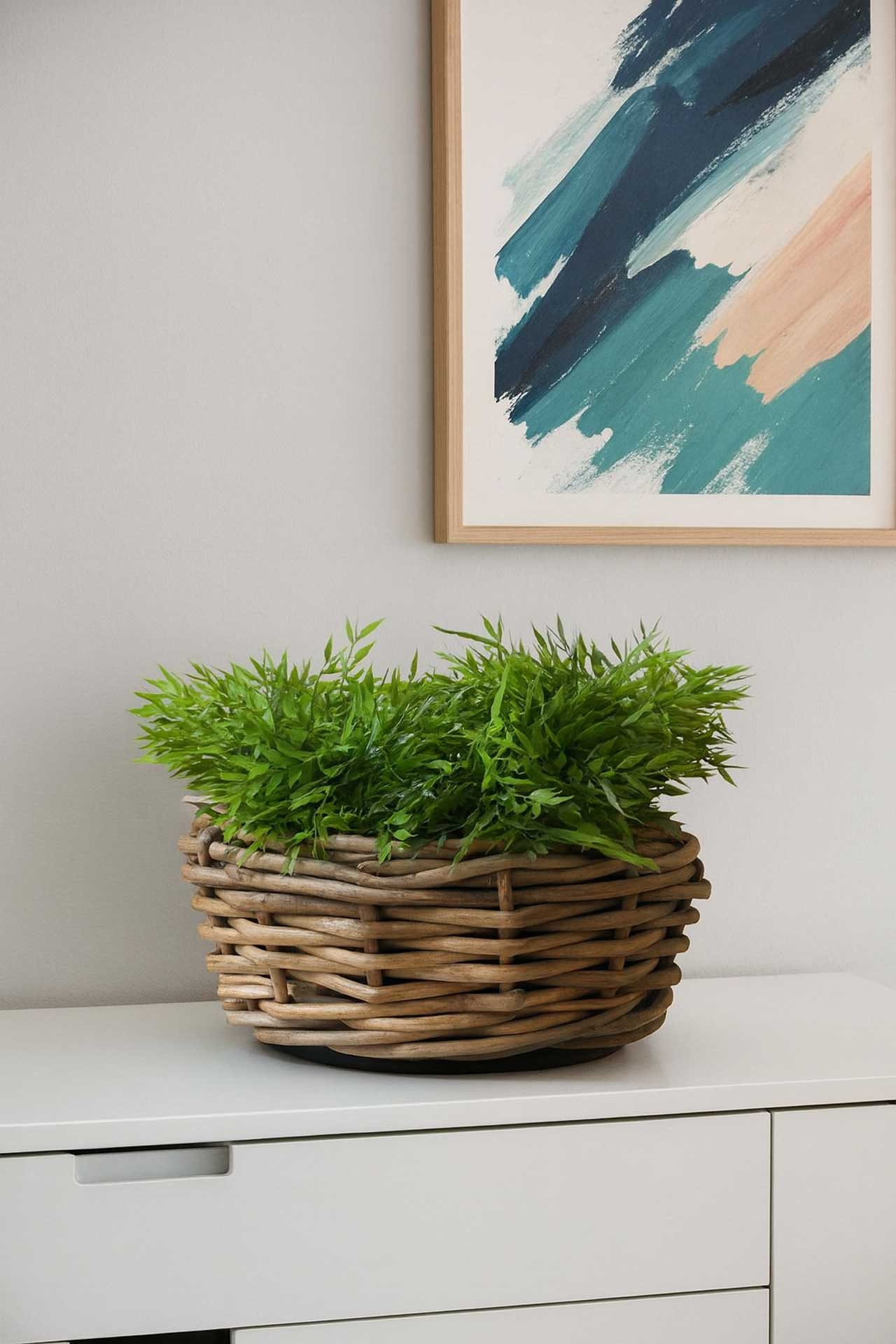 Thumbnail - VIVANNO Weidenkorb Rattan BOJO Rund - Natur Geflochten (1 St), 20x40 cm
