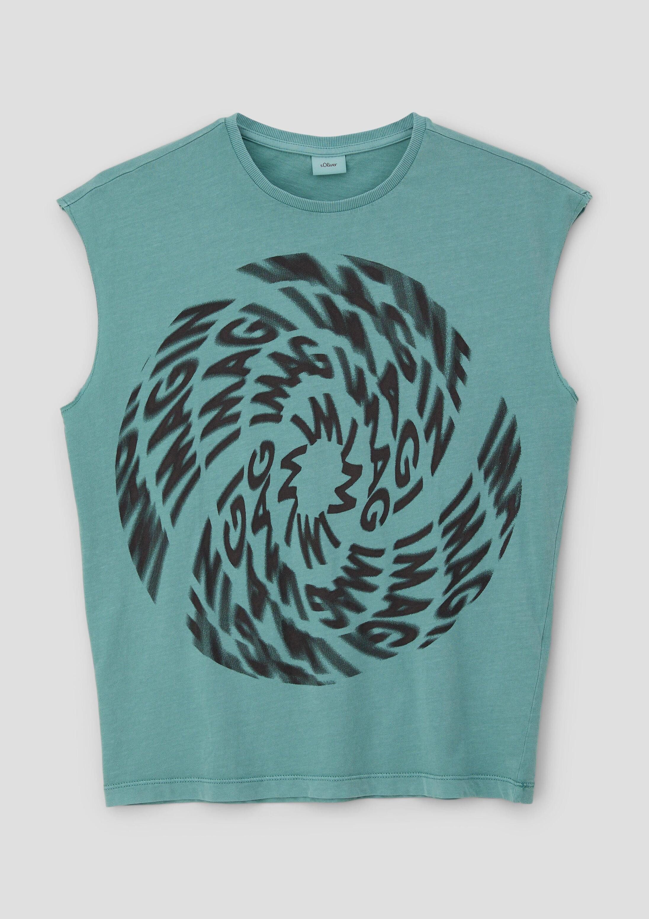 s.Oliver Muskelshirt T-Shirt Oversized Top mit Grafikprint