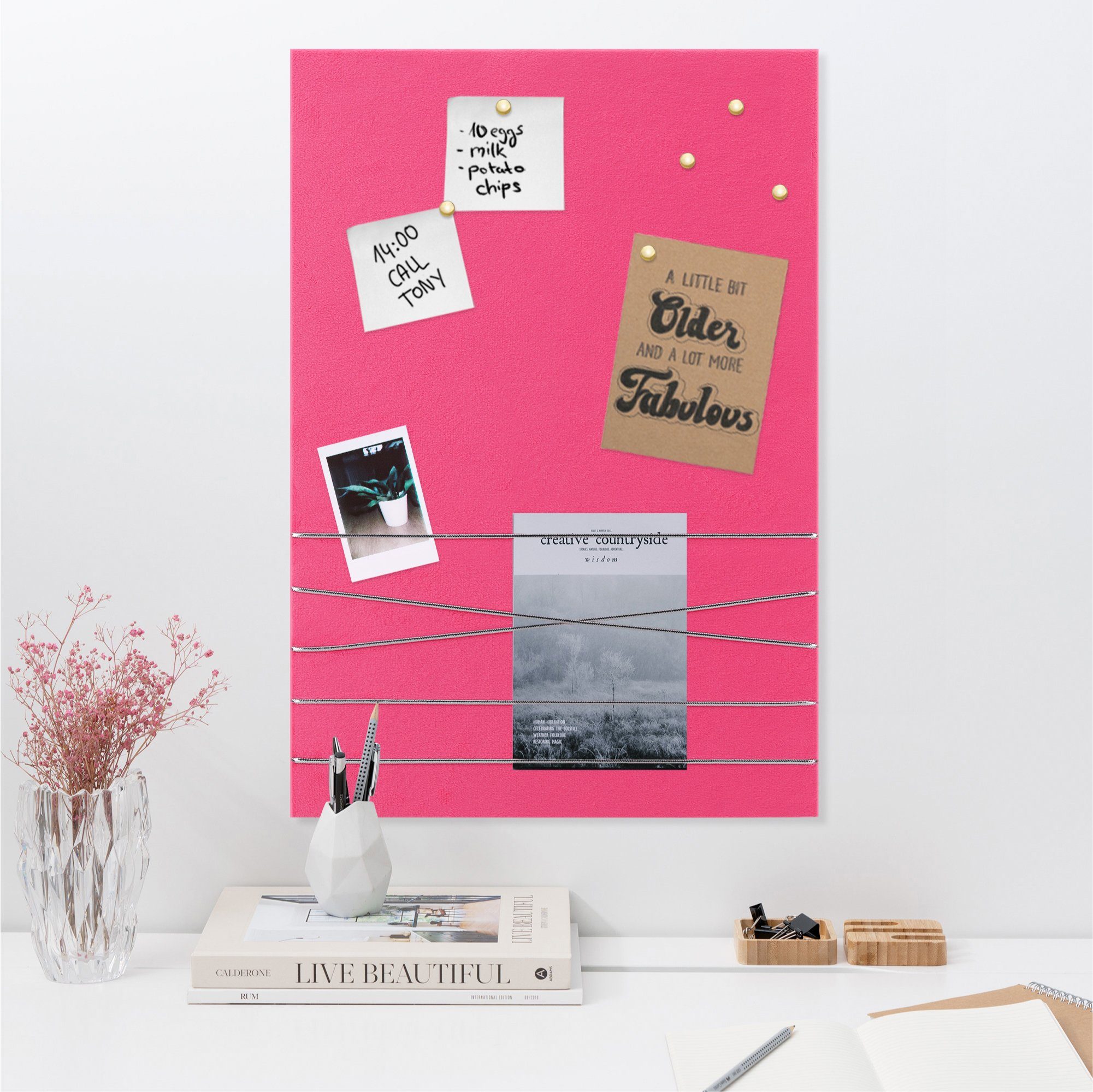 Navaris Memoboard Pinnwand Collage Fotowand aus Samt - 44x30cm Bilderhalter - Fotohalter, (1-tlg)