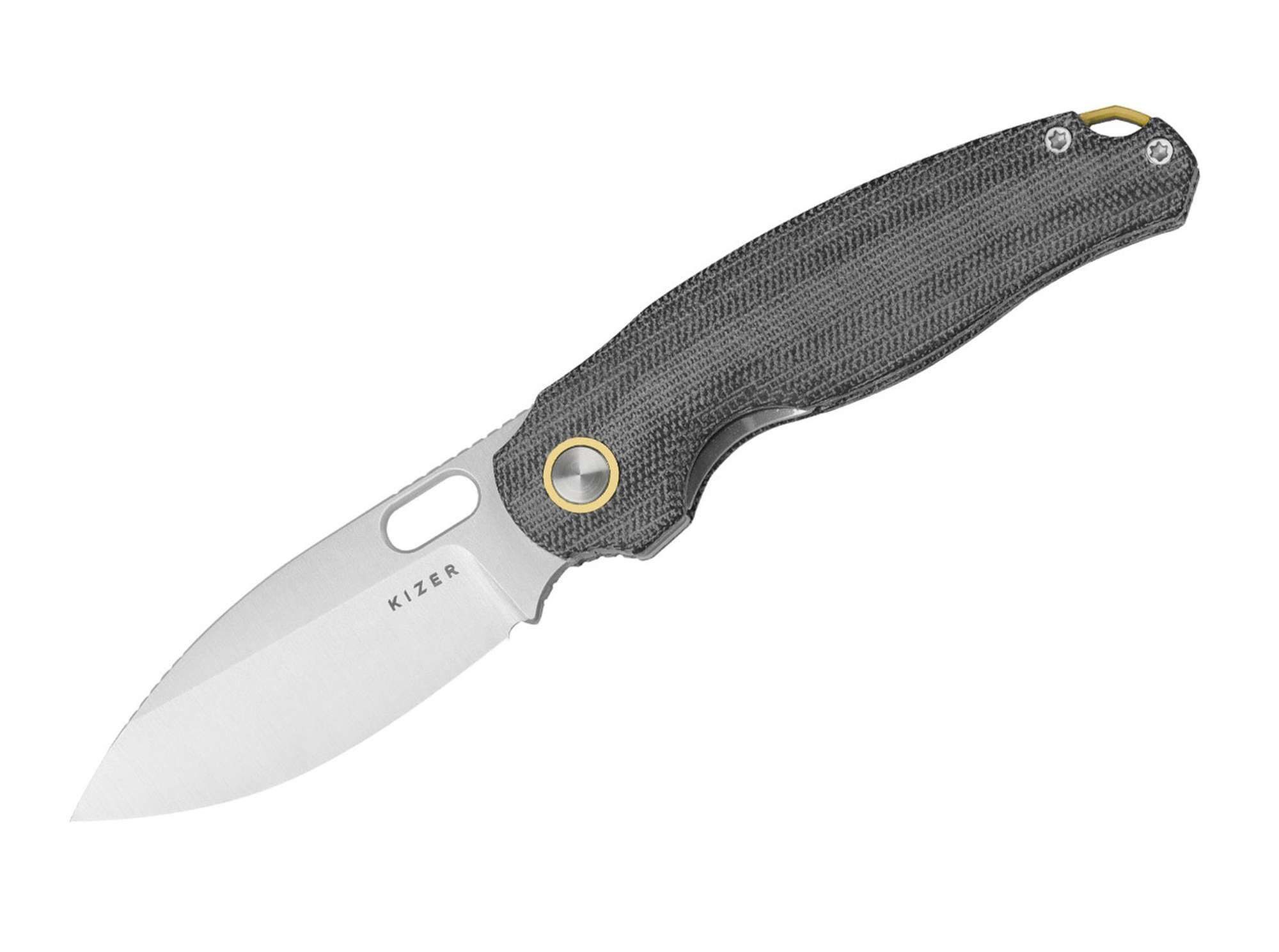 Kizer Taschenmesser Kizer Seagull 14C28N Black Micarta