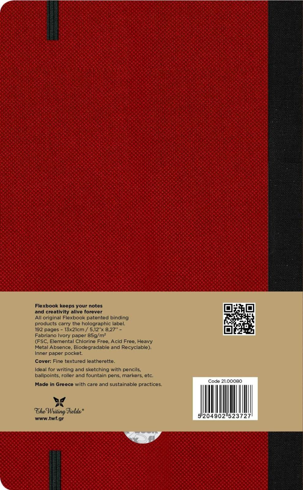 Rot Notizbuch Gummizug 13*21 Flexbook Kunstleder cm Farben, Adventure 5 Notizbuch liniert 3 Flexbook