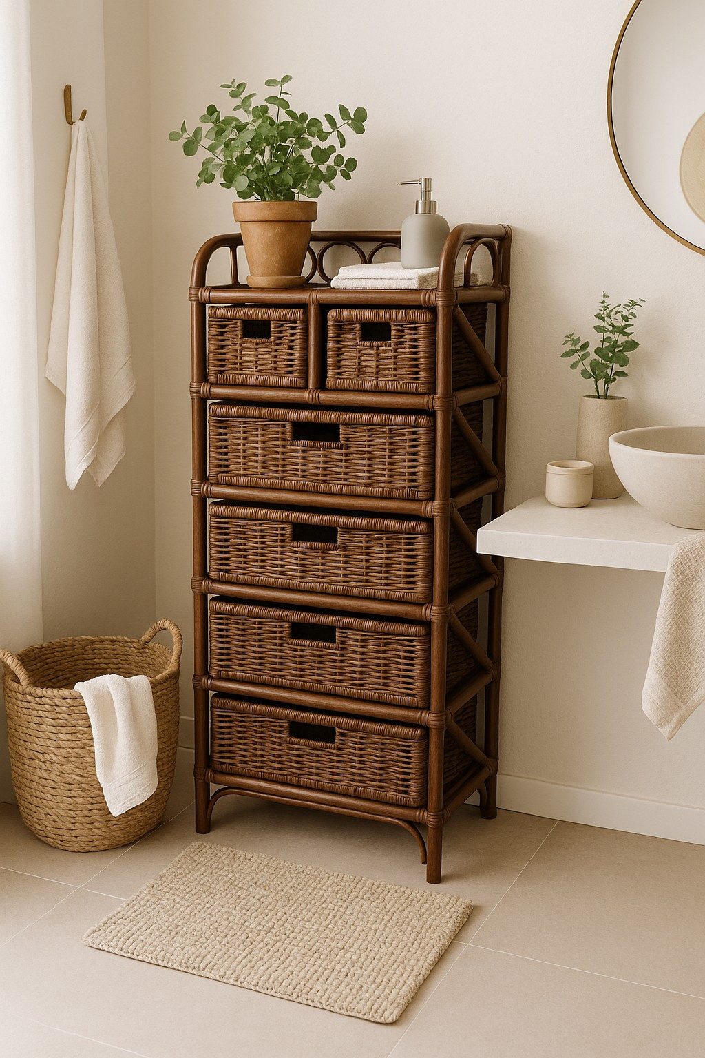 moebel-direkt-online Regal Rattanregal in drei Größen, handgeflochten, Handgeflochten