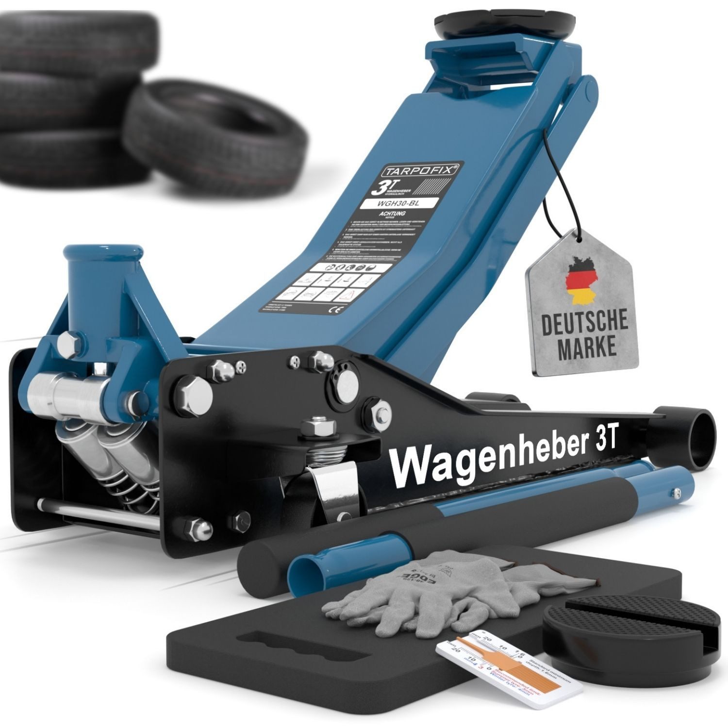Wagenheber Tarpofix® Hydraulischer Wagenheber 3t mit Doppelzylinder