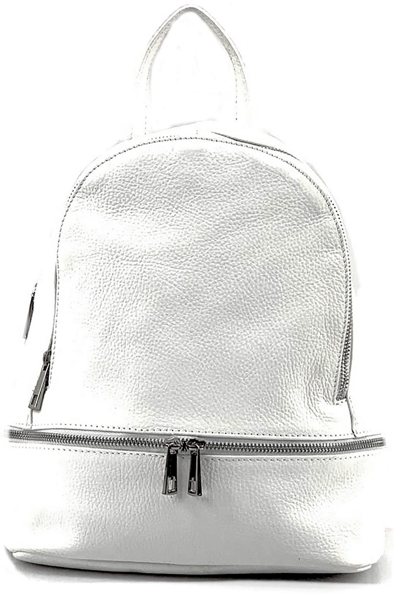 FLORENCE Cityrucksack Florence Damen Rucksack Echtleder (Cityrucksack), Damen Tasche Echtleder weiß, Made-In Italy