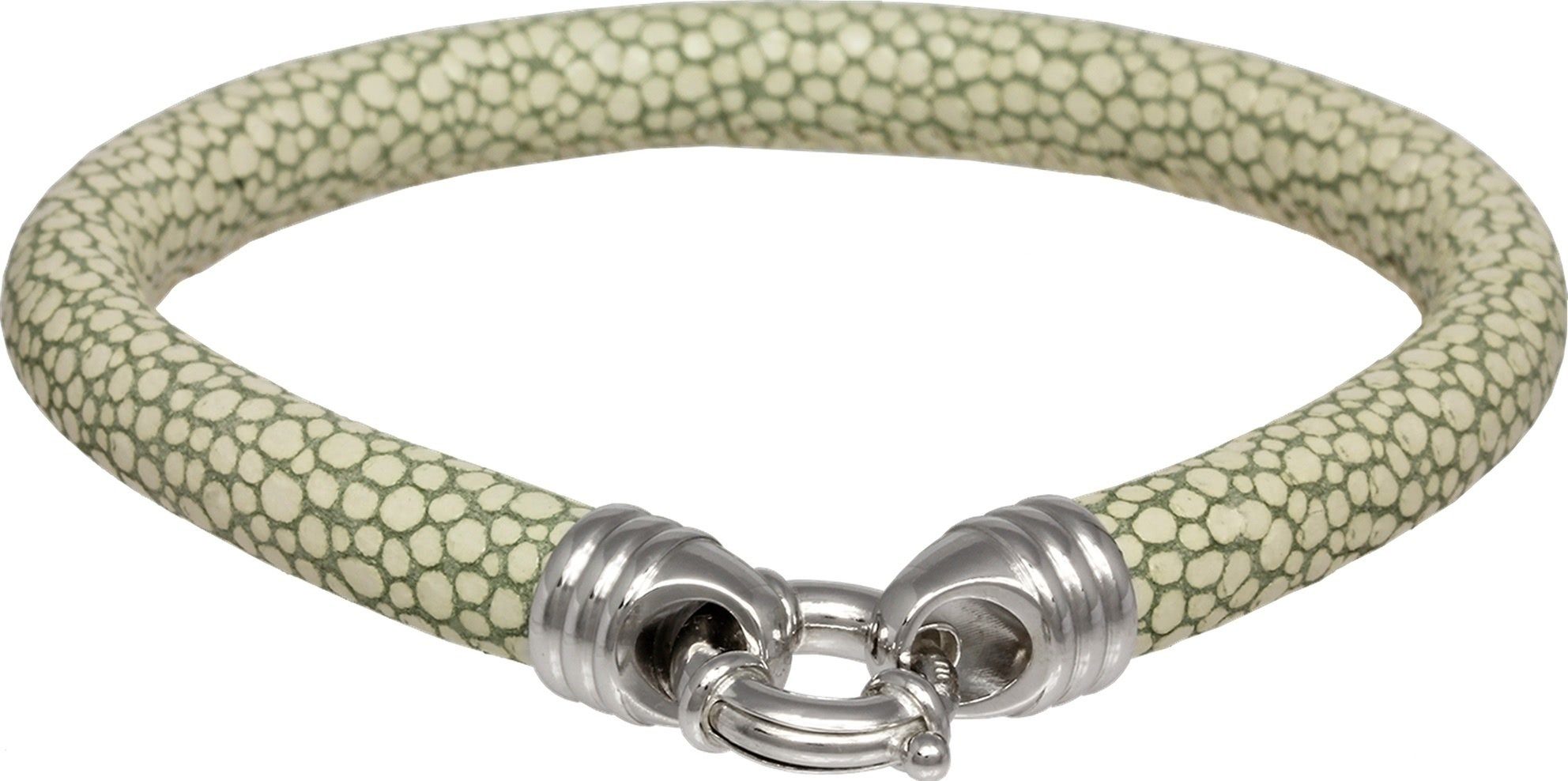 SilberDream Silberarmband SilberDream Leder Armband Margerita 6mm (Armband), Armbänder für Damen aus 925 Sterling Silber, Farbe: hellgrün