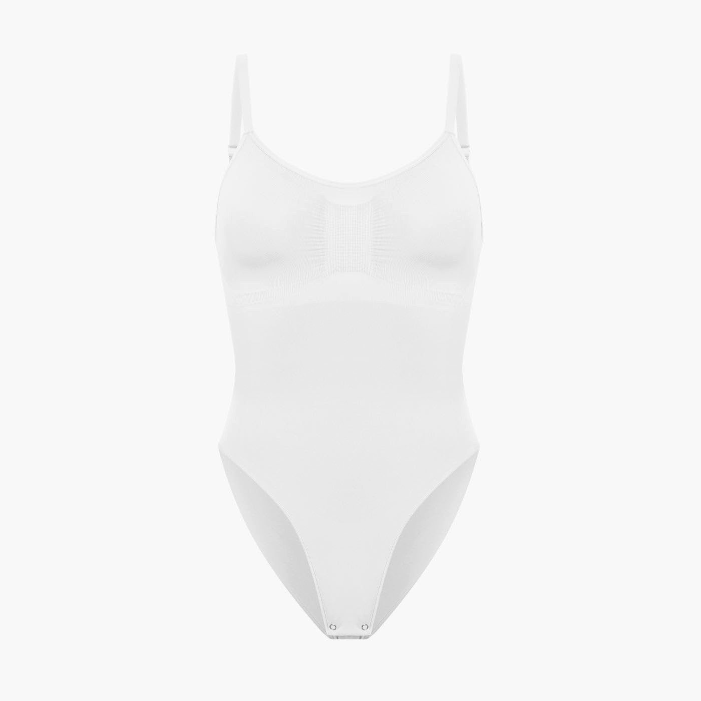 cfab (creamy fabrics) Miederbody Bodysuit Sculpting Shapewear mit Slip-Weiß-L (1-tlg) Figurformend