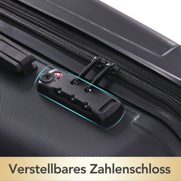 Sweiko Hartschalen-Trolley, 4 Rollen, Reisekoffer Gepäck Sets aus ABS mit TSA-Zahlenschloss und Doppelrollen