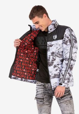 Cipo & Baxx Steppjacke mit Front-Logo und cooler Musterung