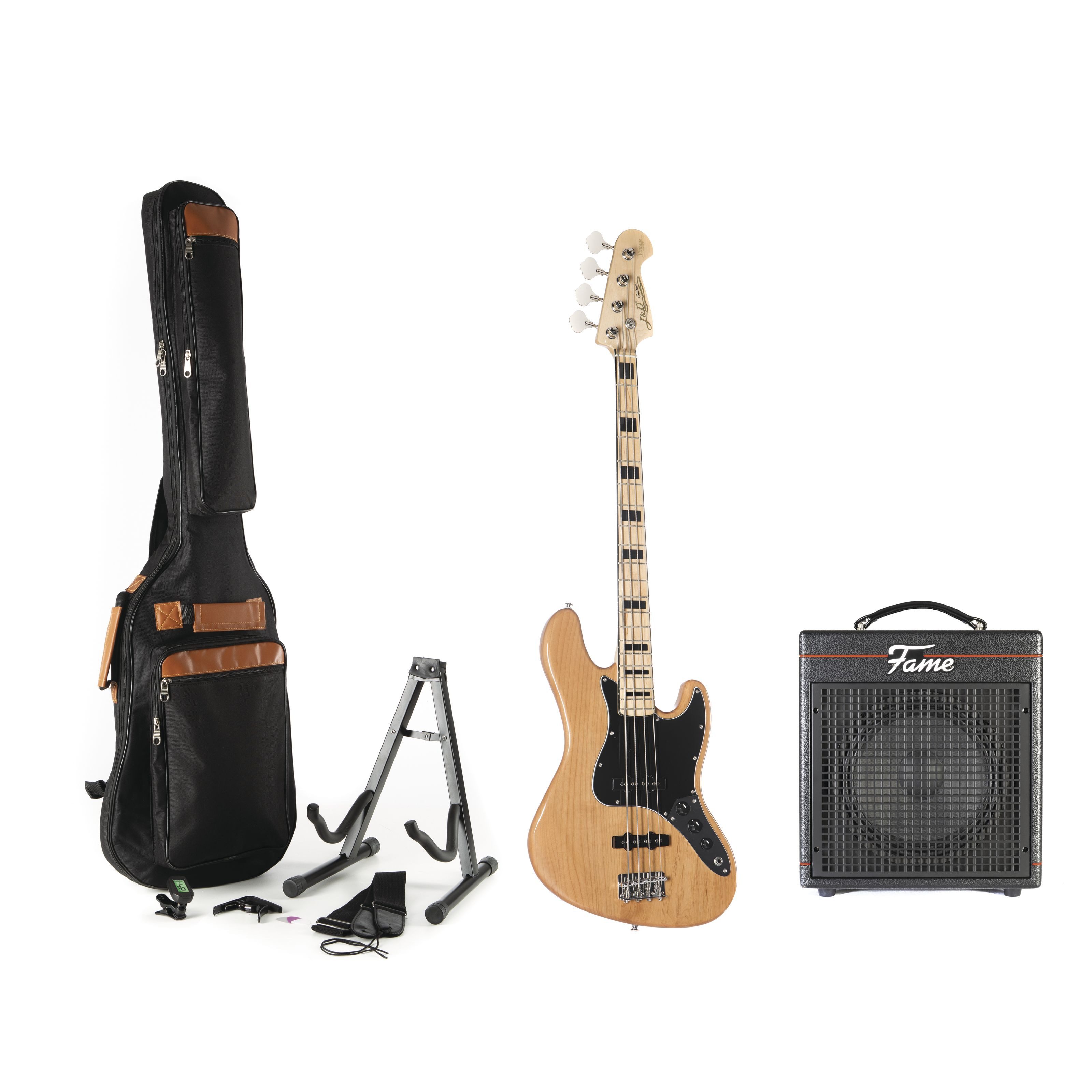 J & D E-Bass, E-Bässe, Bass-Sets, JB Vintage 1975 NA + Rumble - Pack basse électrique-Set