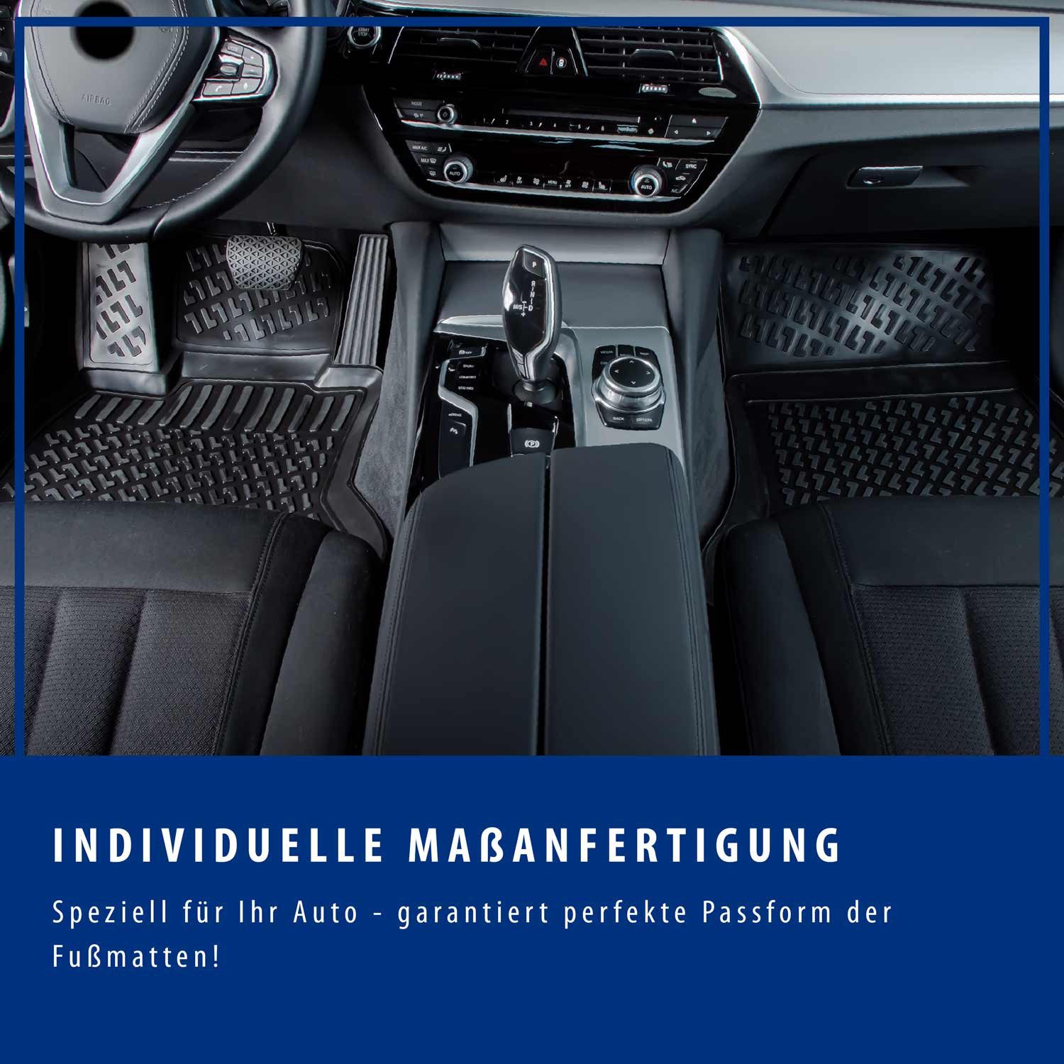 ELMASLINE Auto-Fußmatten für DACIA SANDERO 2021-2025 [3. Gen] - 3D Gummimatten - Geruchlos, für Dacia Sandero - Extra hoher Rand für mehr Schutz, Passend für Dacia Sandero 2021-2025